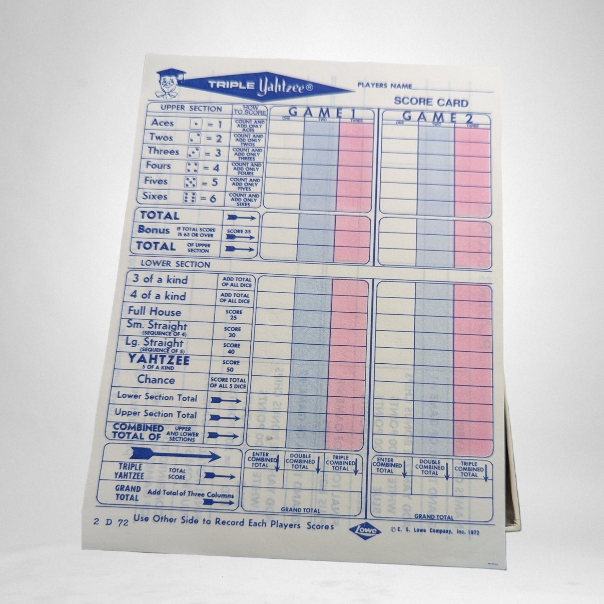 Vintage 1974 Milton Bradley Challenge Yahtzee Game