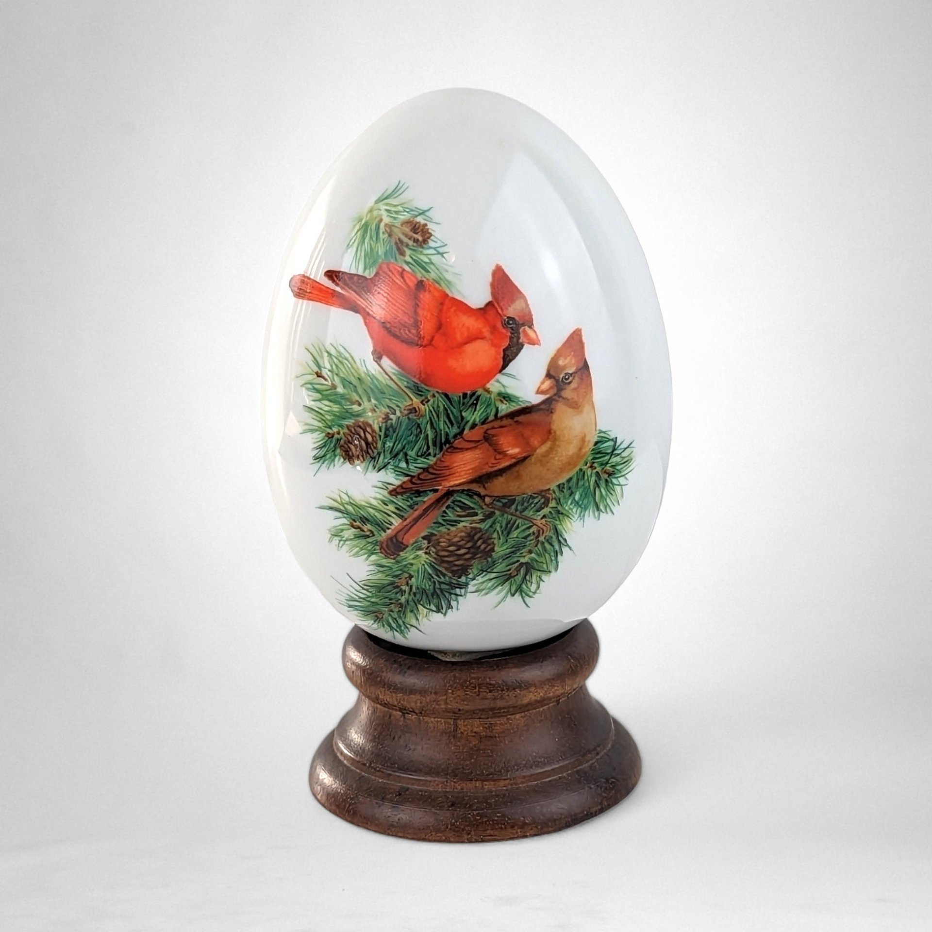 Vintage Avon Winter Sparkles Porcelain Egg