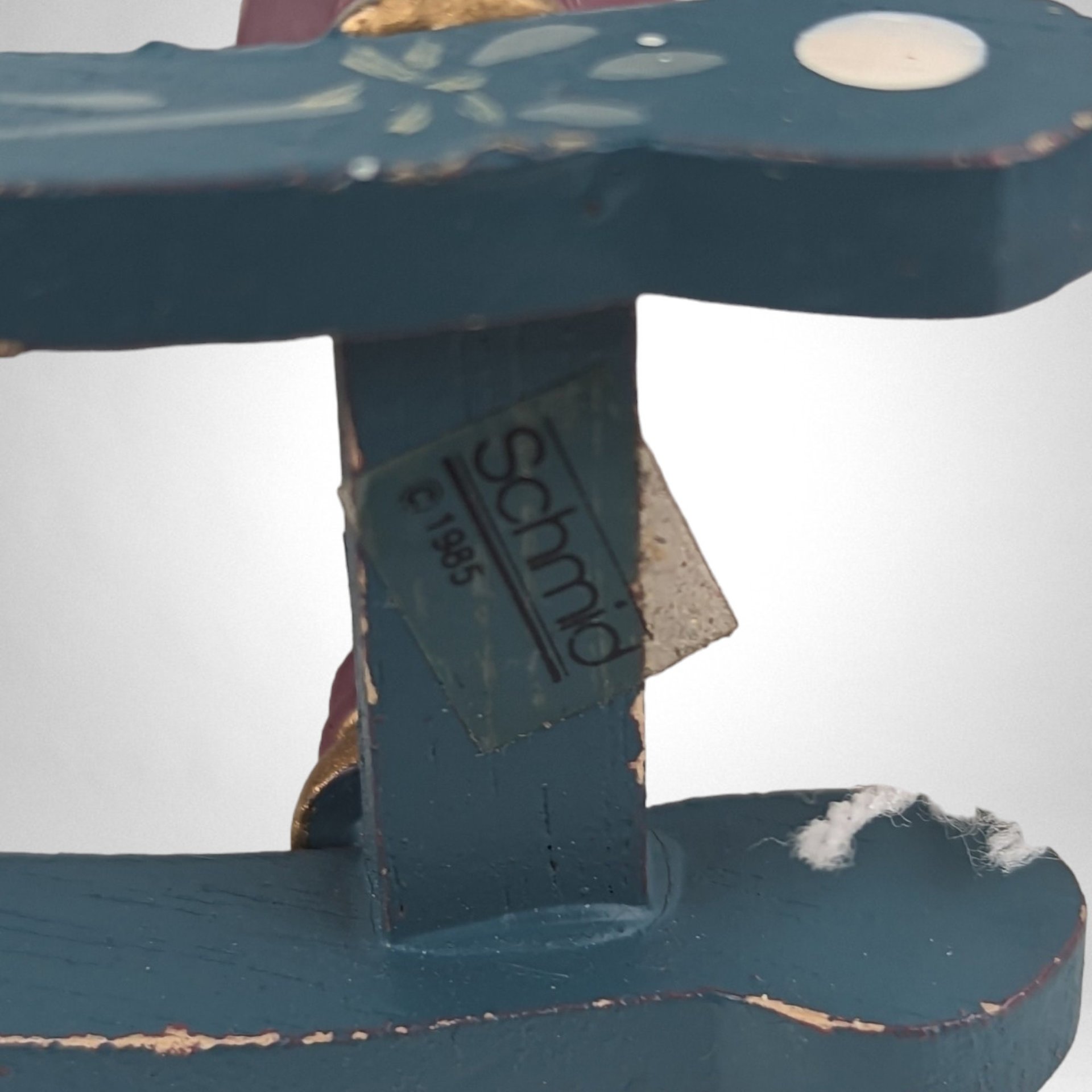 Charming Set of 4 Vintage 1985 Schmid Rocking Horse Wooden Ornaments - Timeless Holiday Elegance