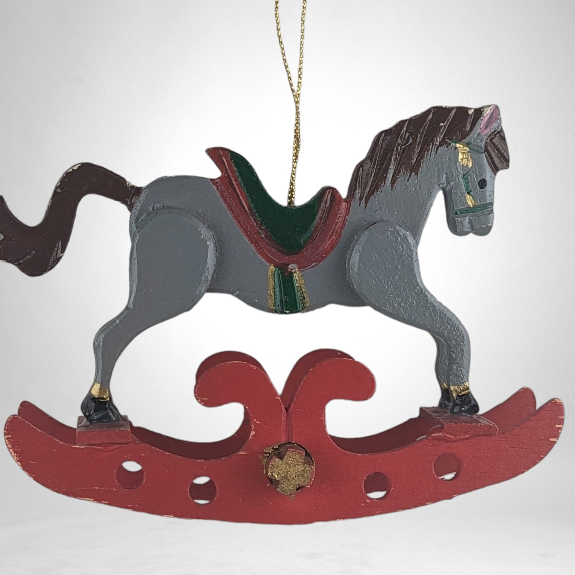 Vintage Wooden Rocking Horse Ornament