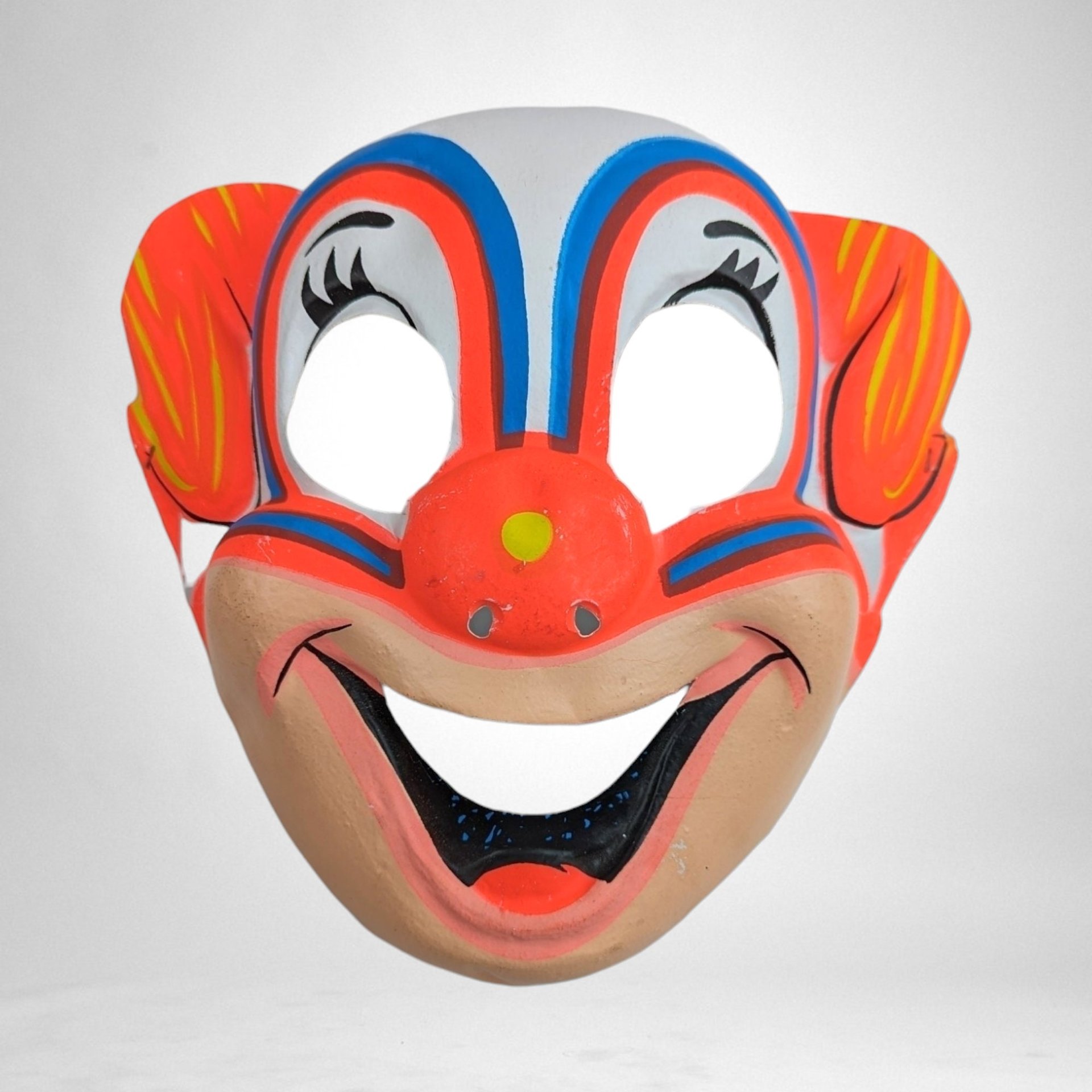 Vintage 70s Clown Mask - Retro Costume Accessory