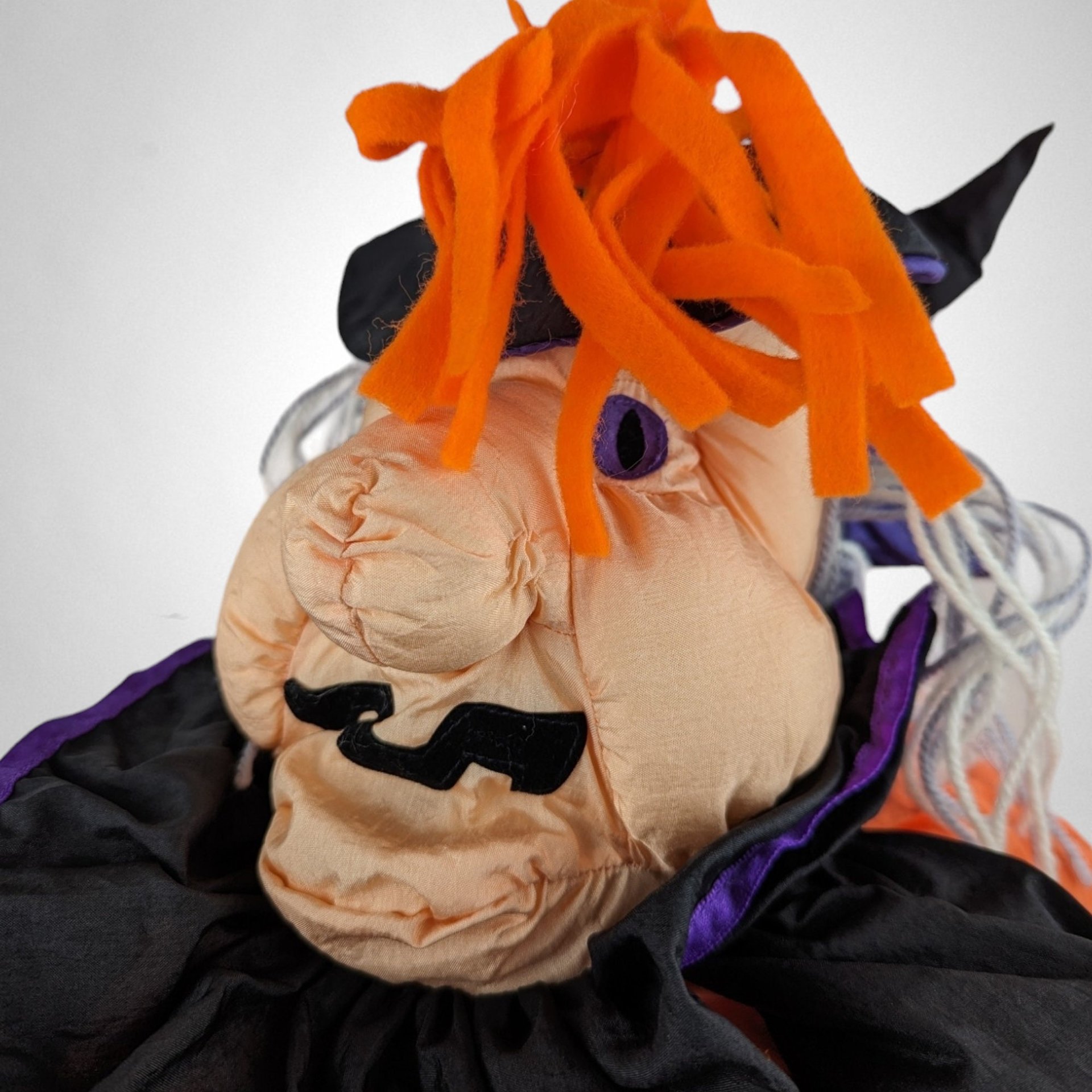 Vintage 1993 International Silver Plush Witch Decoration - Whimsical Halloween Charm