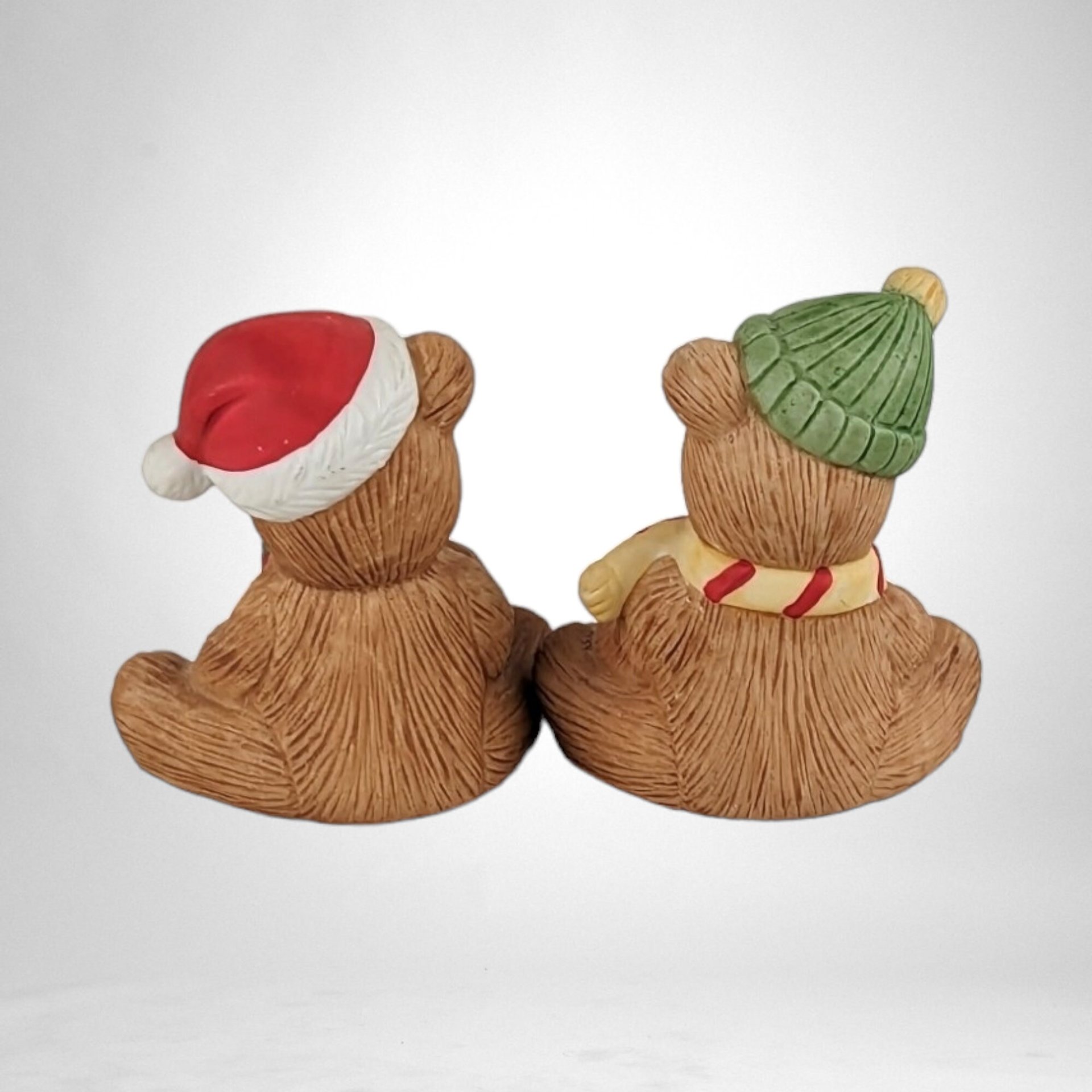 Vintage Homco January and December Bears 1413: Collectible Holiday Figurines