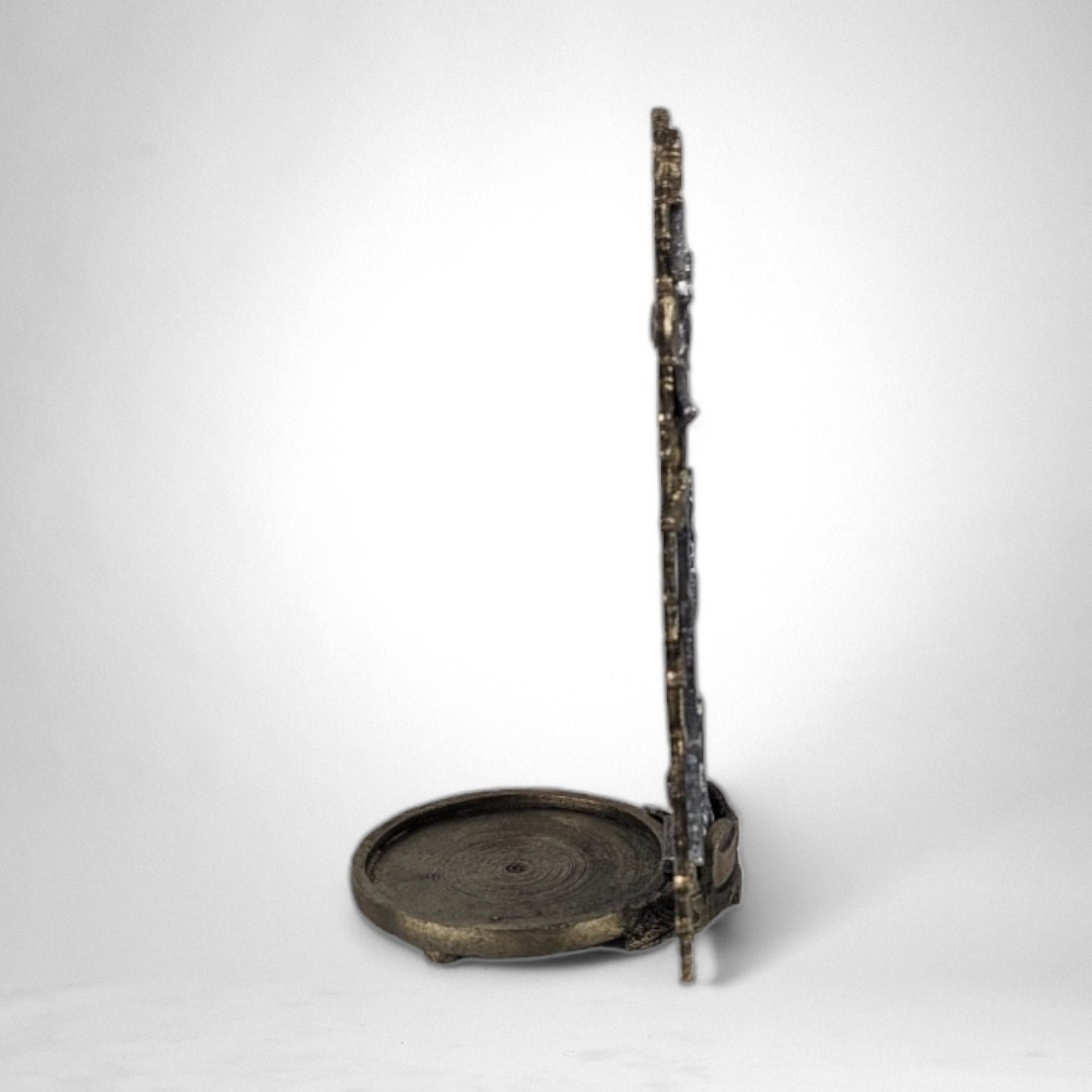 Vintage Metzke Pewter and Gold Christmas Tree Tealight Holder - Timeless Holiday Elegance!