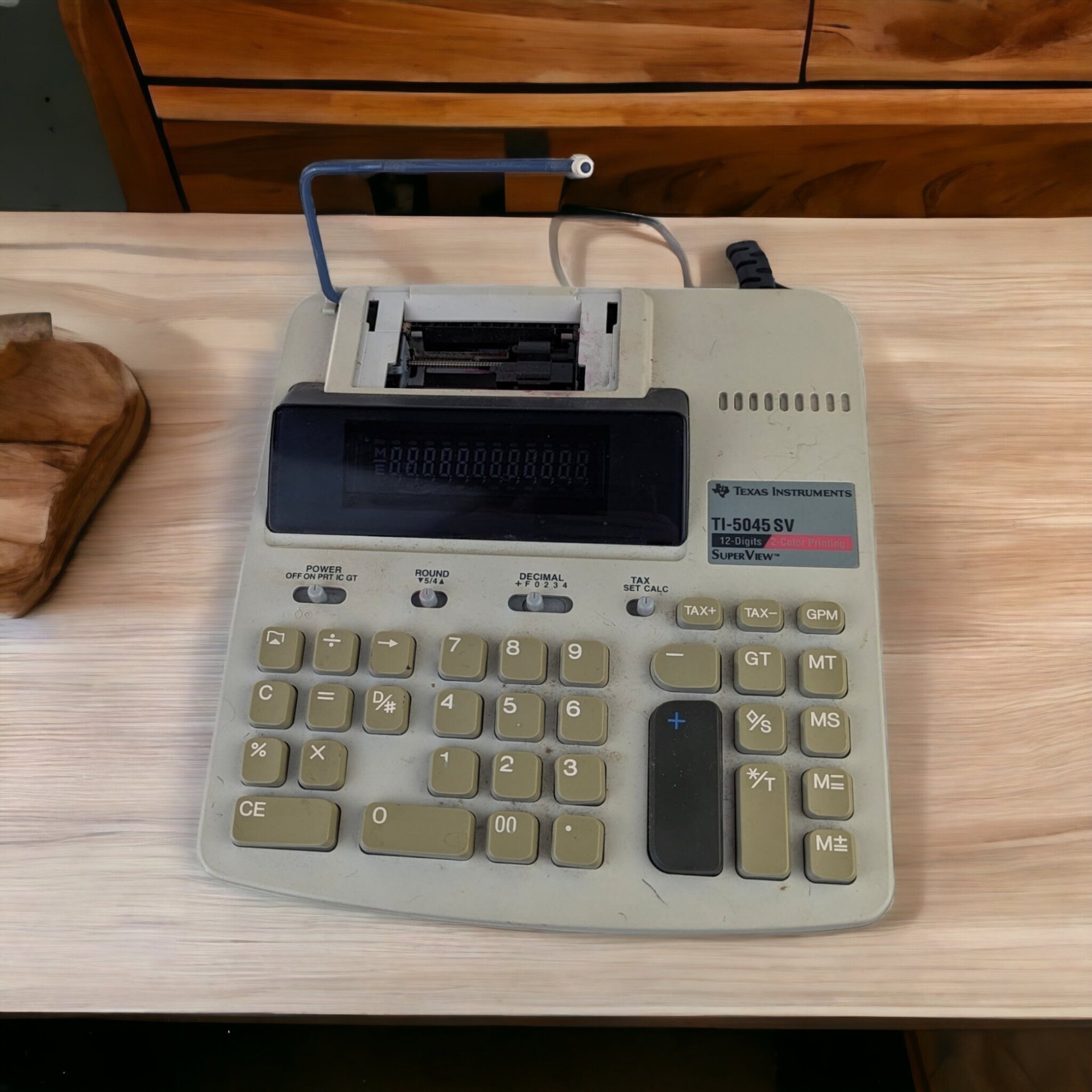 Vintage Texas Instruments TI-5045 SV Adding Machine - Retro Office Calculator