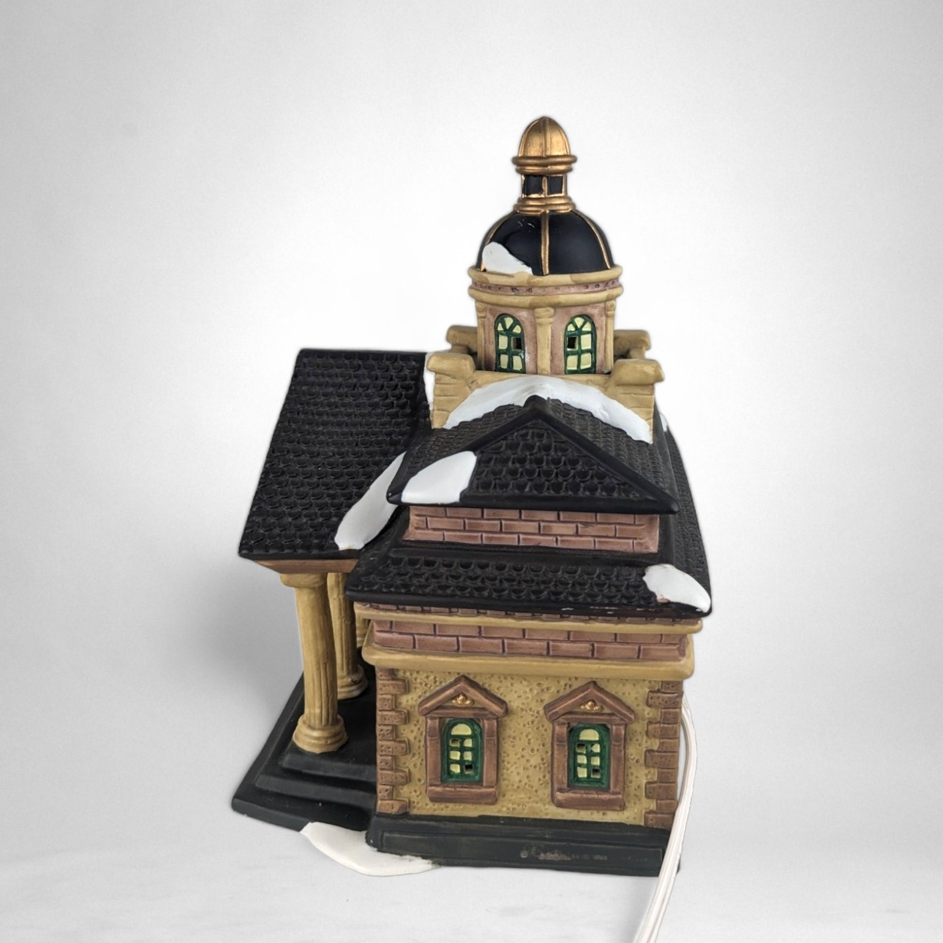 1997 Dickens Village Bank and Trust Lighted Building - A Vintage Glow of Holiday Nostalgia!