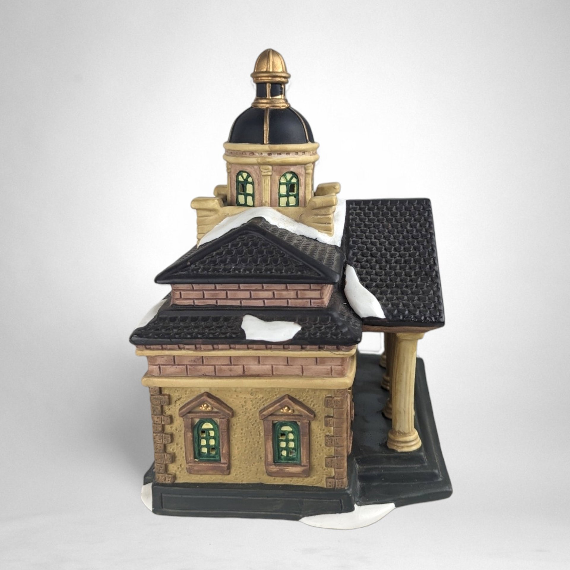 1997 Dickens Village Bank and Trust Lighted Building - A Vintage Glow of Holiday Nostalgia!