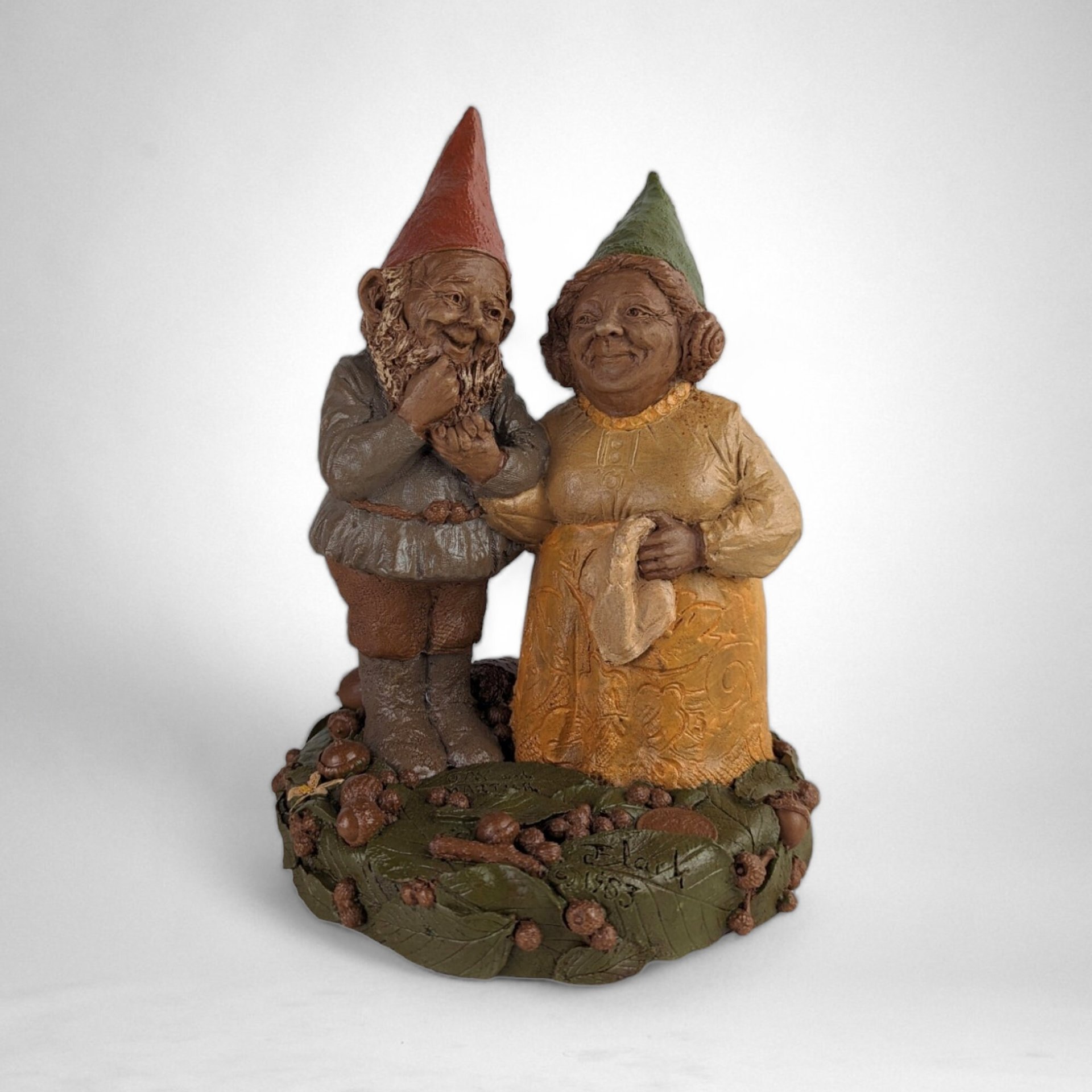 1983 Tom Clark Martha and Jay 8" Sculpture - Signed Vintage Collectible Gnome Couple