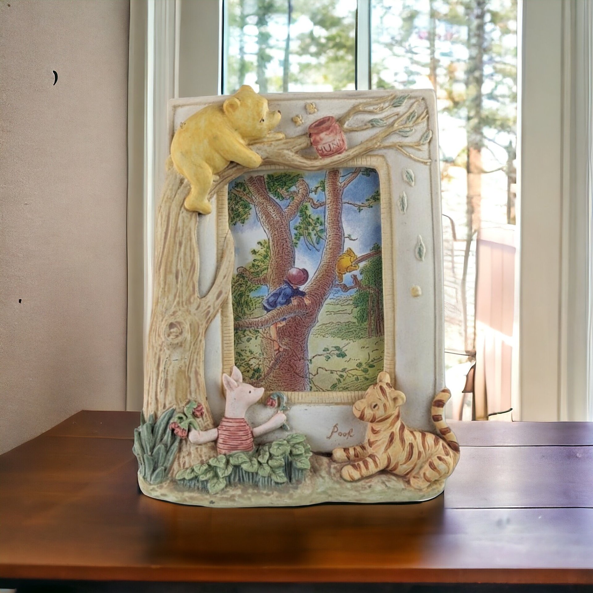 Timeless Trio: Vintage Charpente Winnie the Pooh, Piglet, and Tigger Picture Frame - Whimsical Disney Memories