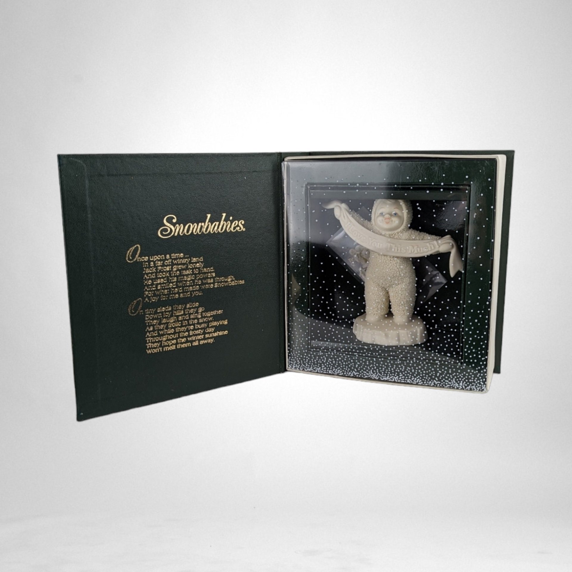 Cherished Moments: Vintage Dept. 56 Snowbabies 'I Love You This Much' Figurine - Timeless Expression of Love in Adorable Detail