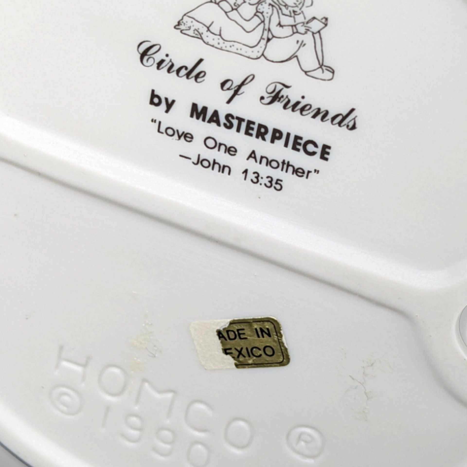 Vintage Homco "Love One Another" Circle of Friends Figurine (1990) - Heartwarming Decor!