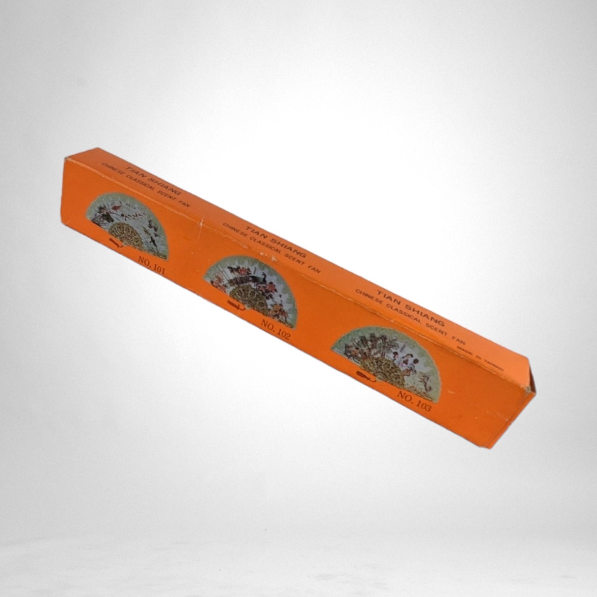 Vintage Tian Shiang Fabric Printed Scenery Scent Folding Fan