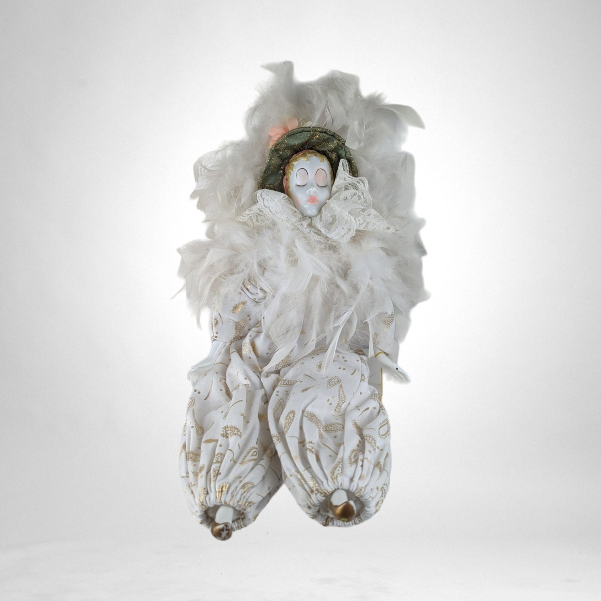 Porcelain Harlequin Art Fashion Doll