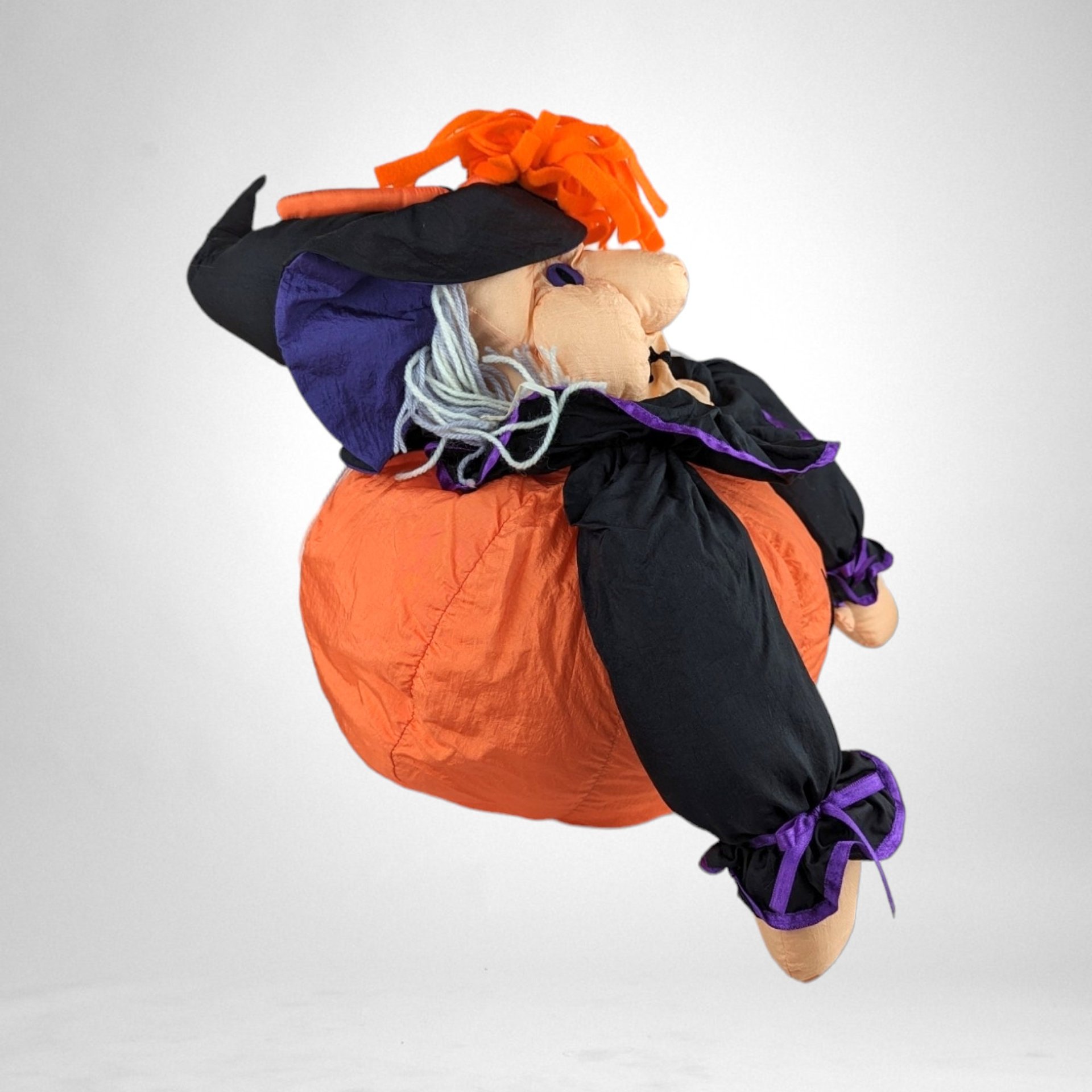 Vintage 1993 International Silver Plush Witch Decoration - Whimsical Halloween Charm