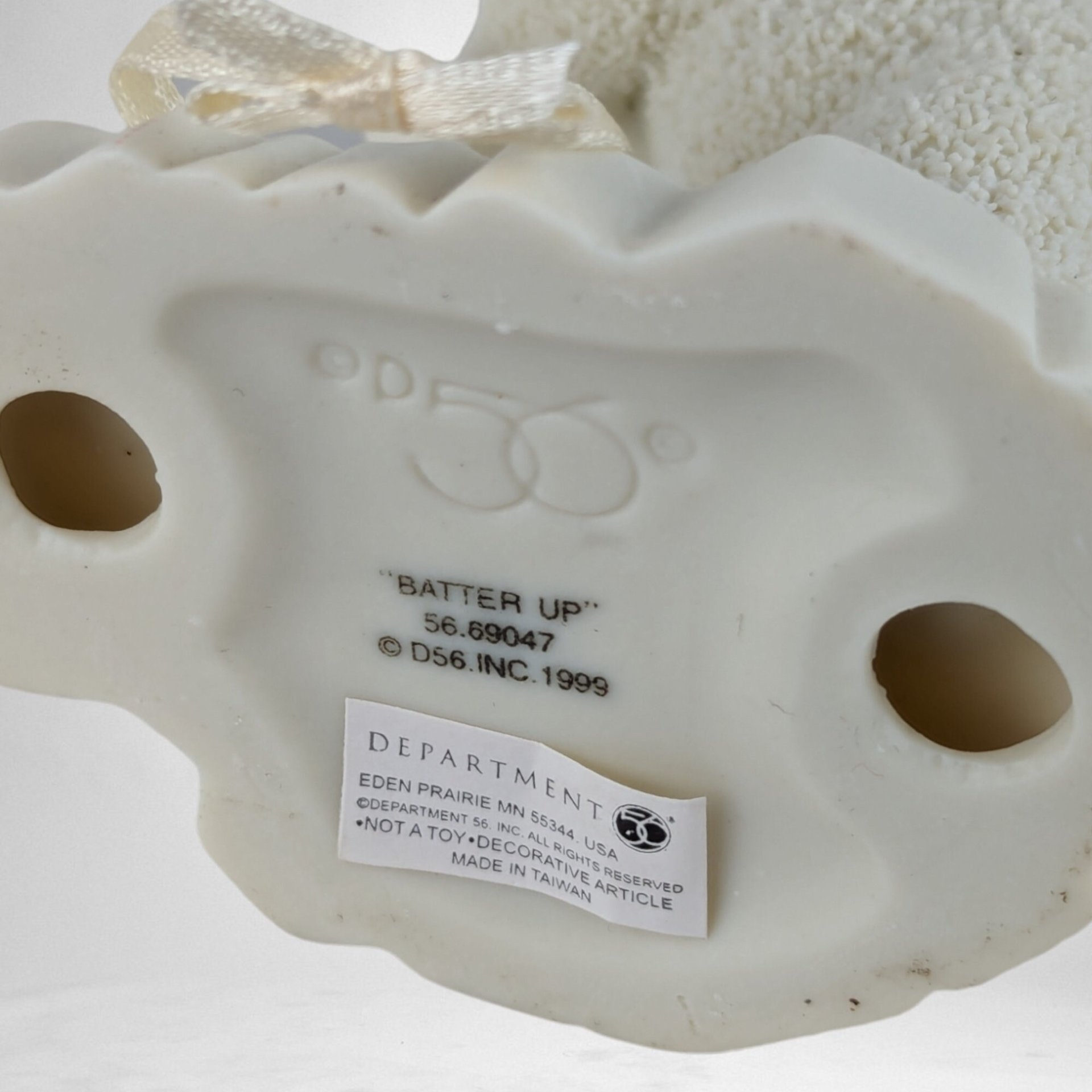 1999 Dept. 56 Snowbabies 'Batter Up' Baseball Figurine - Charming Collectible