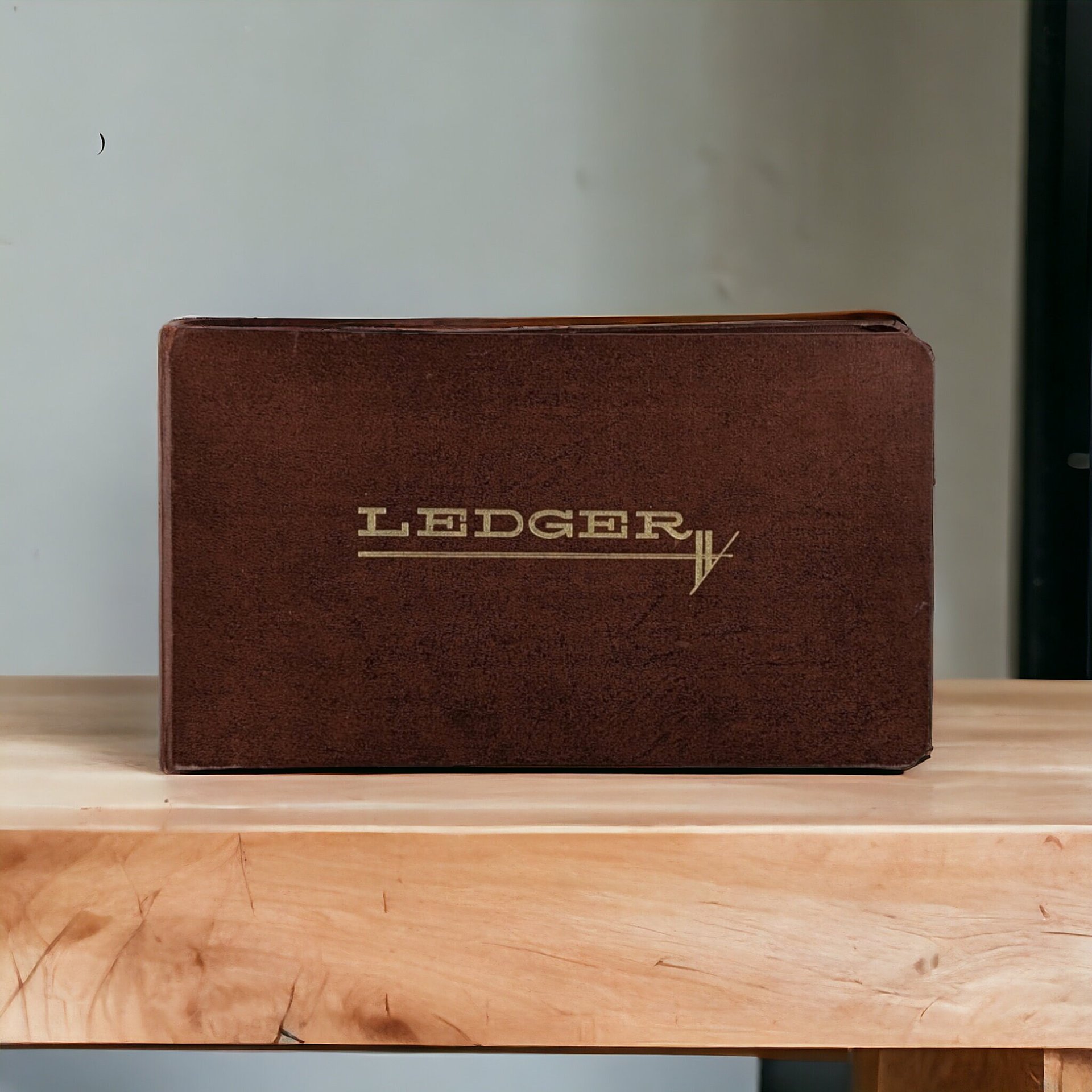 Vintage Bourum and Peese Ledger with Paper