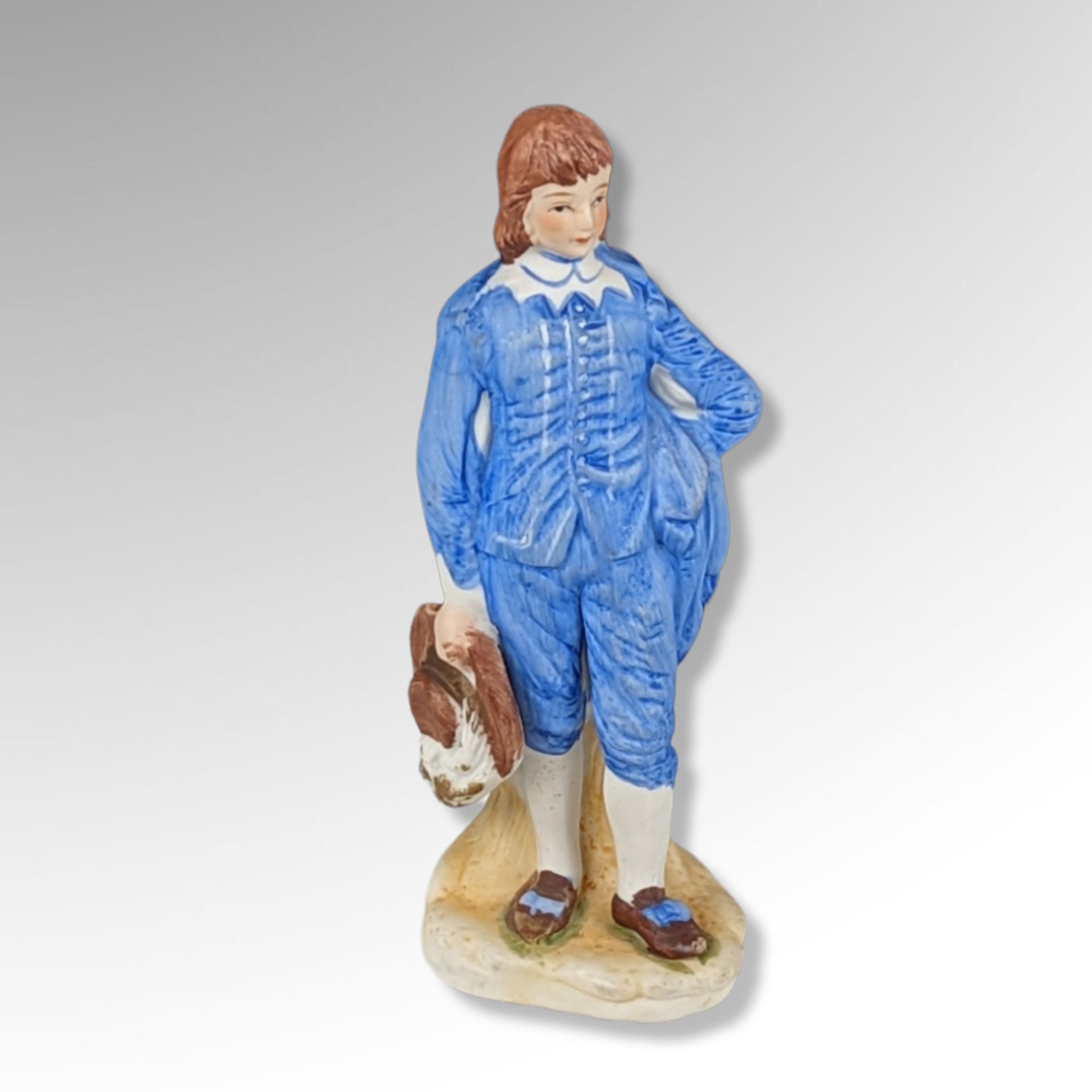 Vintage Ceramic Pinkie & Blue Boy Figurines (6")