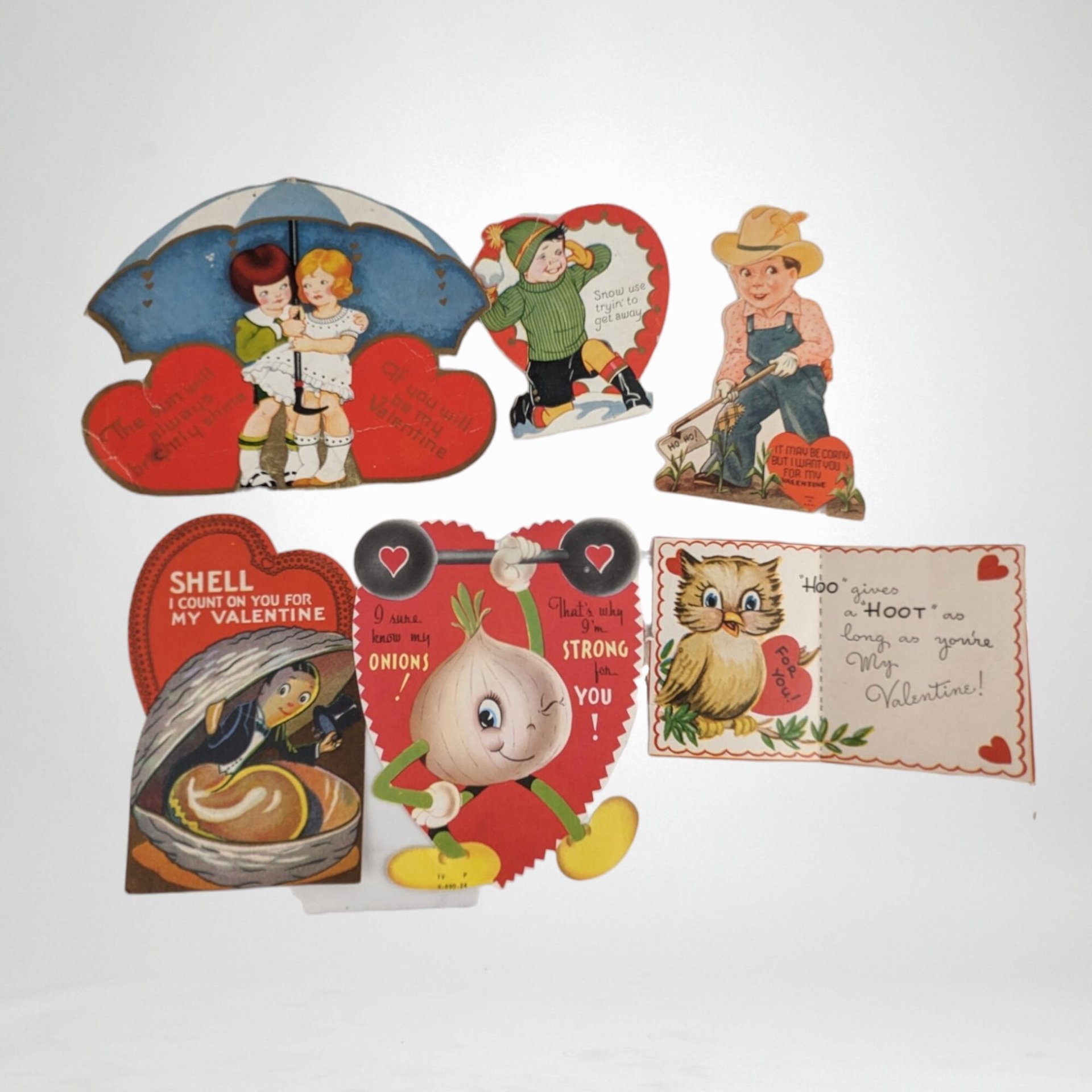 Vintage Love Stories Told on 6 Used Valentine's Day Cards