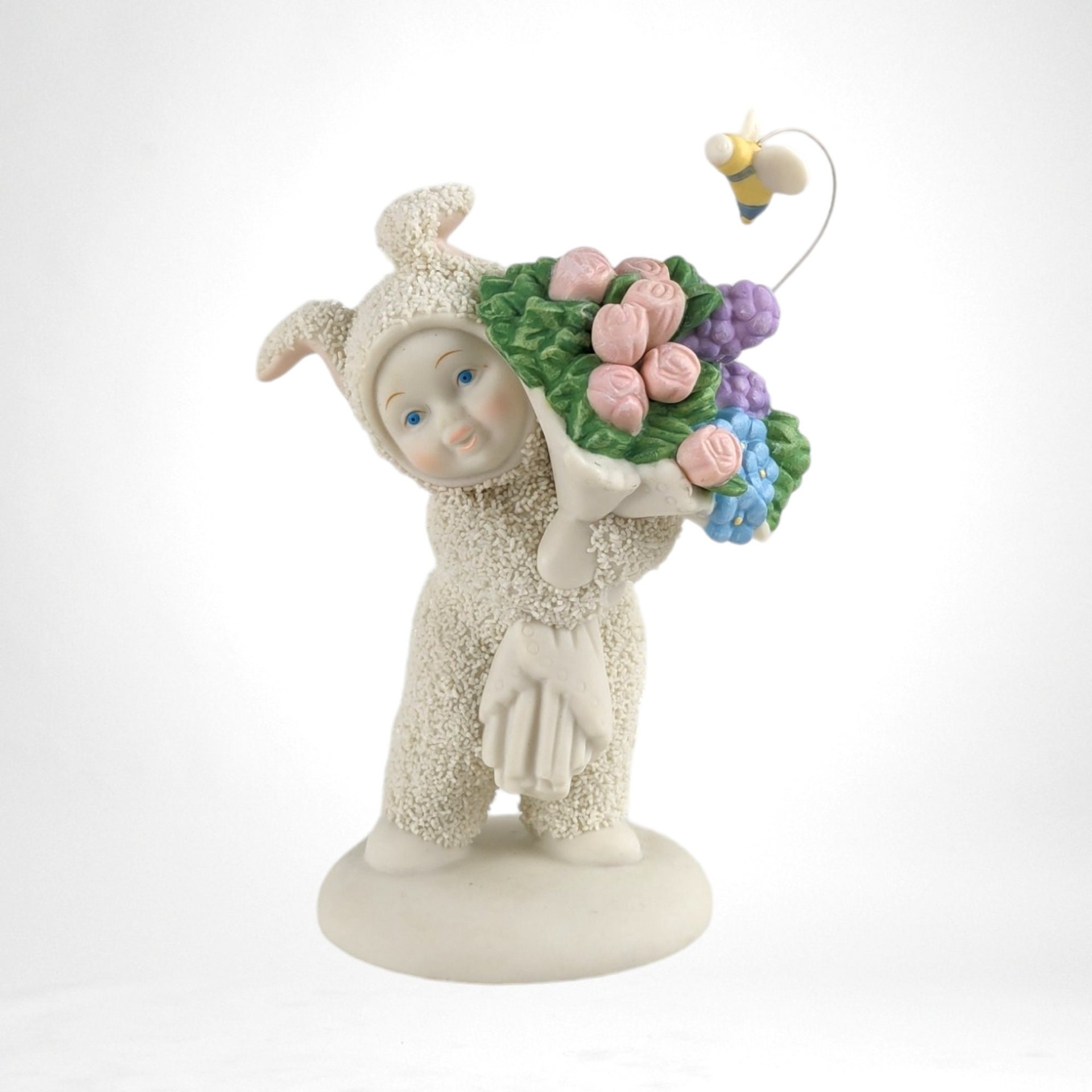 Dept. 56 Snowbunnies "Bee My Baby" Bunny with Flowers