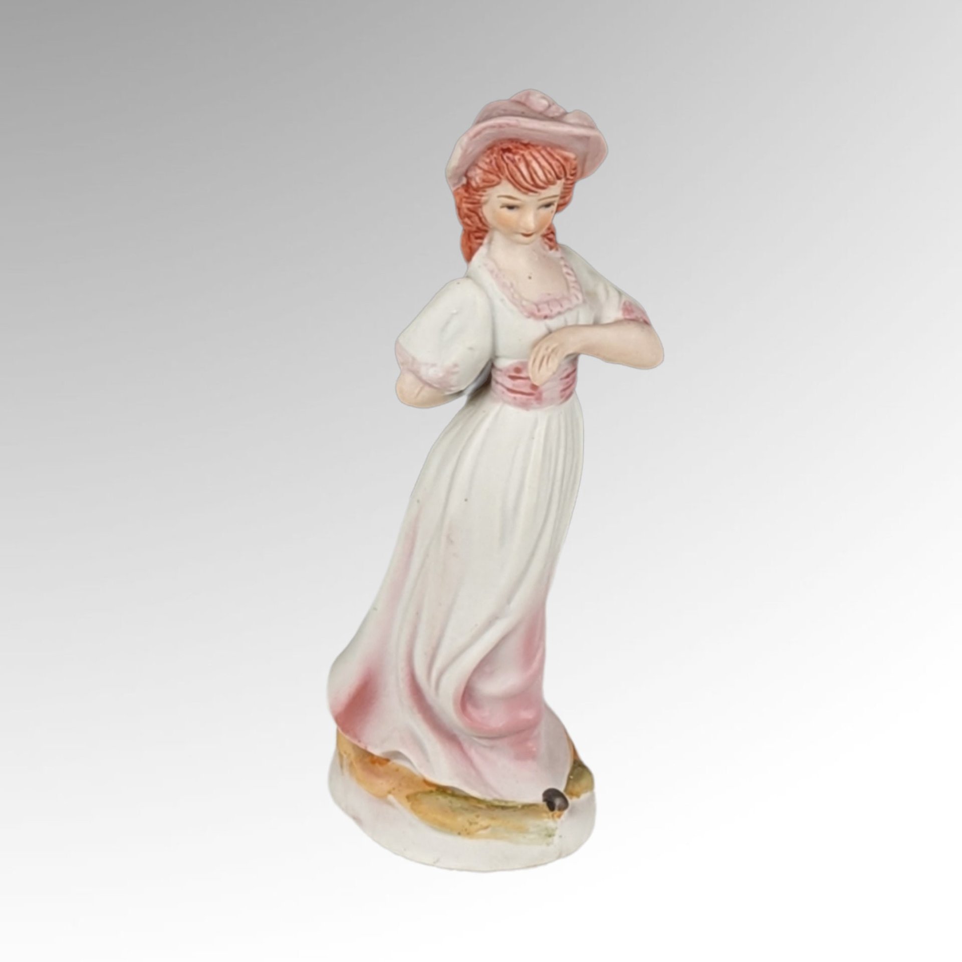 Vintage Ceramic Pinkie & Blue Boy Figurines (6")