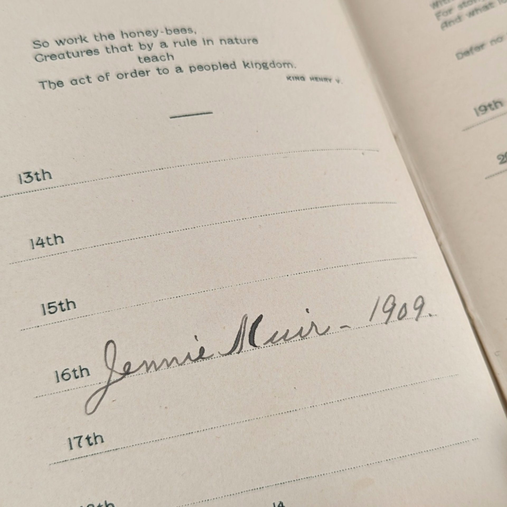 Antique Happy Days A Shakespeare Birthday Book