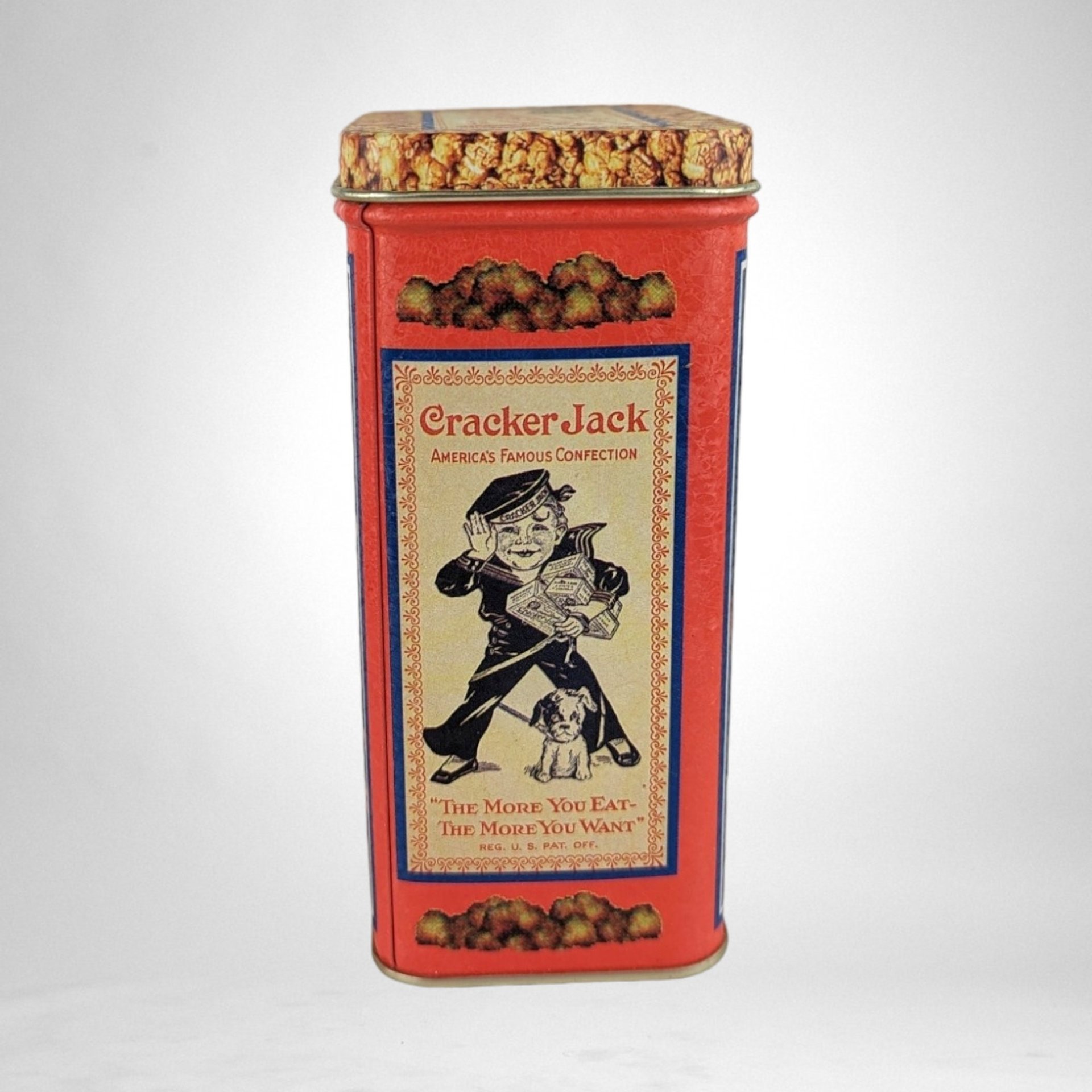 Pair of Bristolware Small Cracker Jack Tins