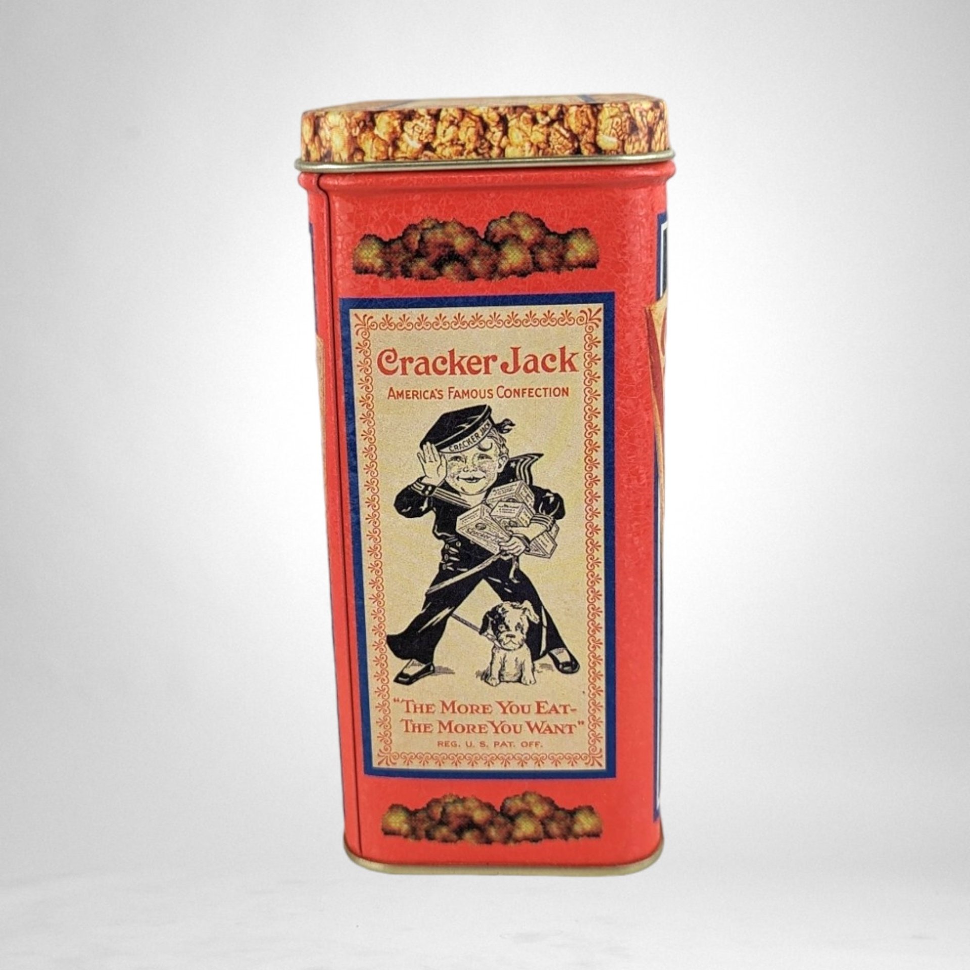 Pair of Bristolware Small Cracker Jack Tins