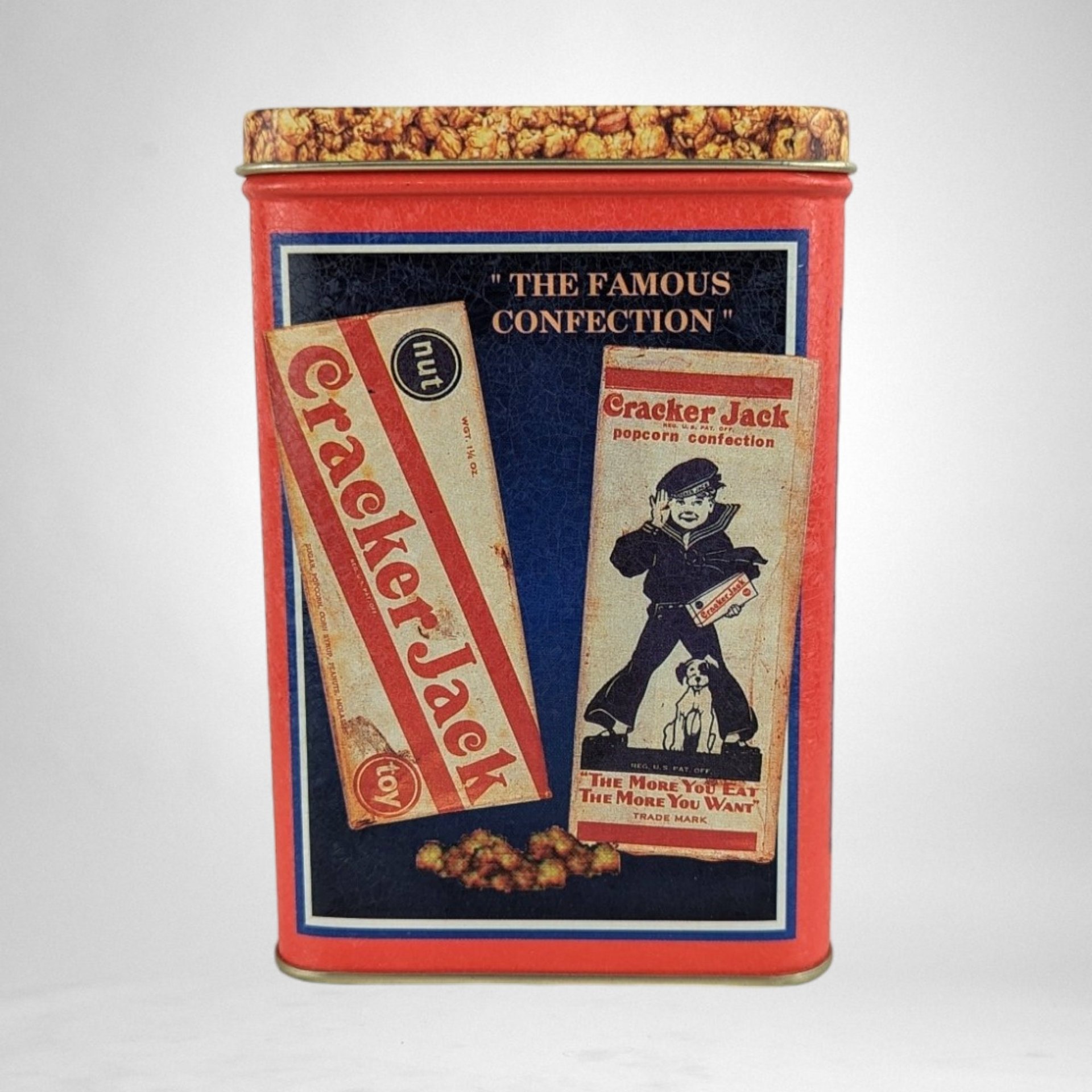 Pair of Bristolware Small Cracker Jack Tins