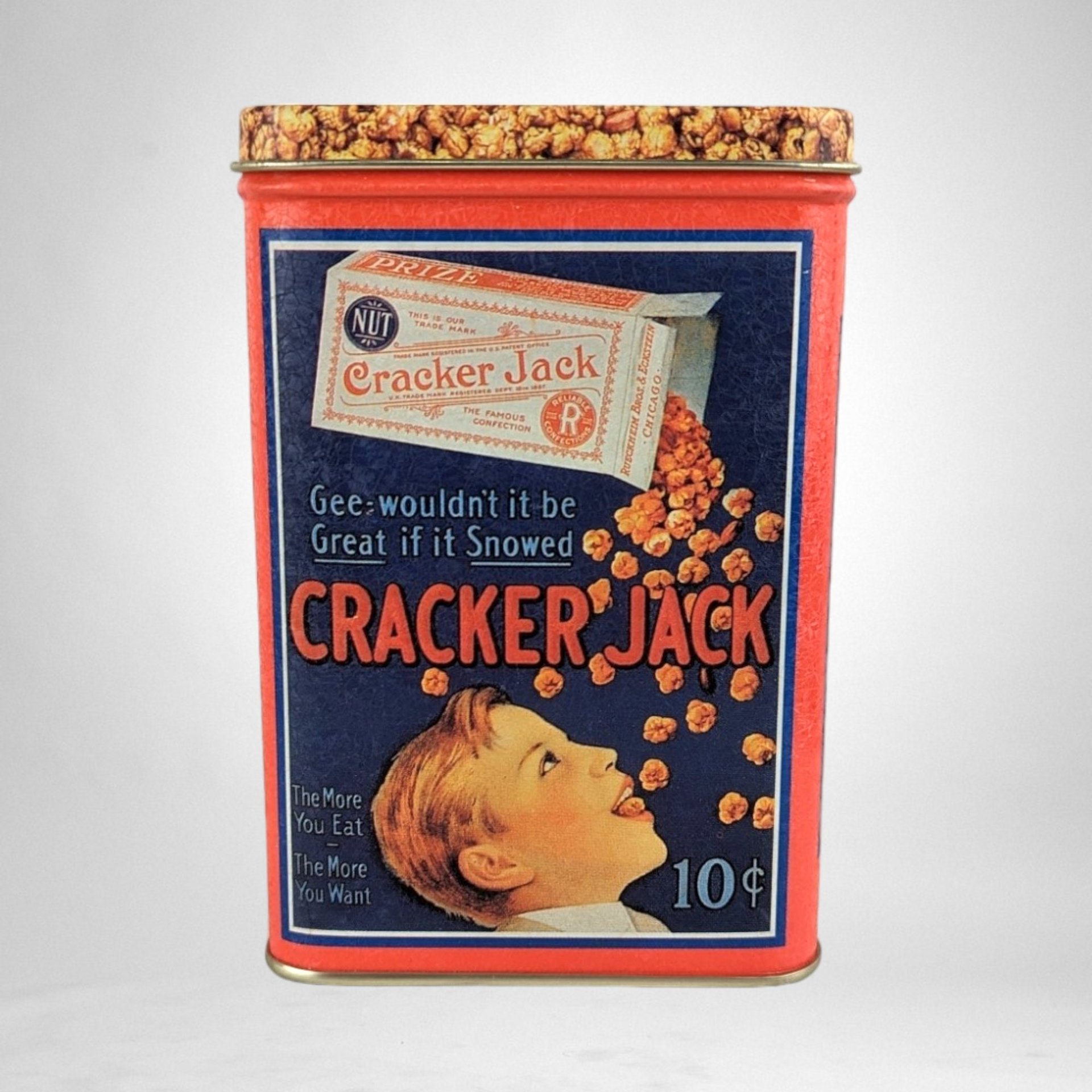Pair of Bristolware Small Cracker Jack Tins