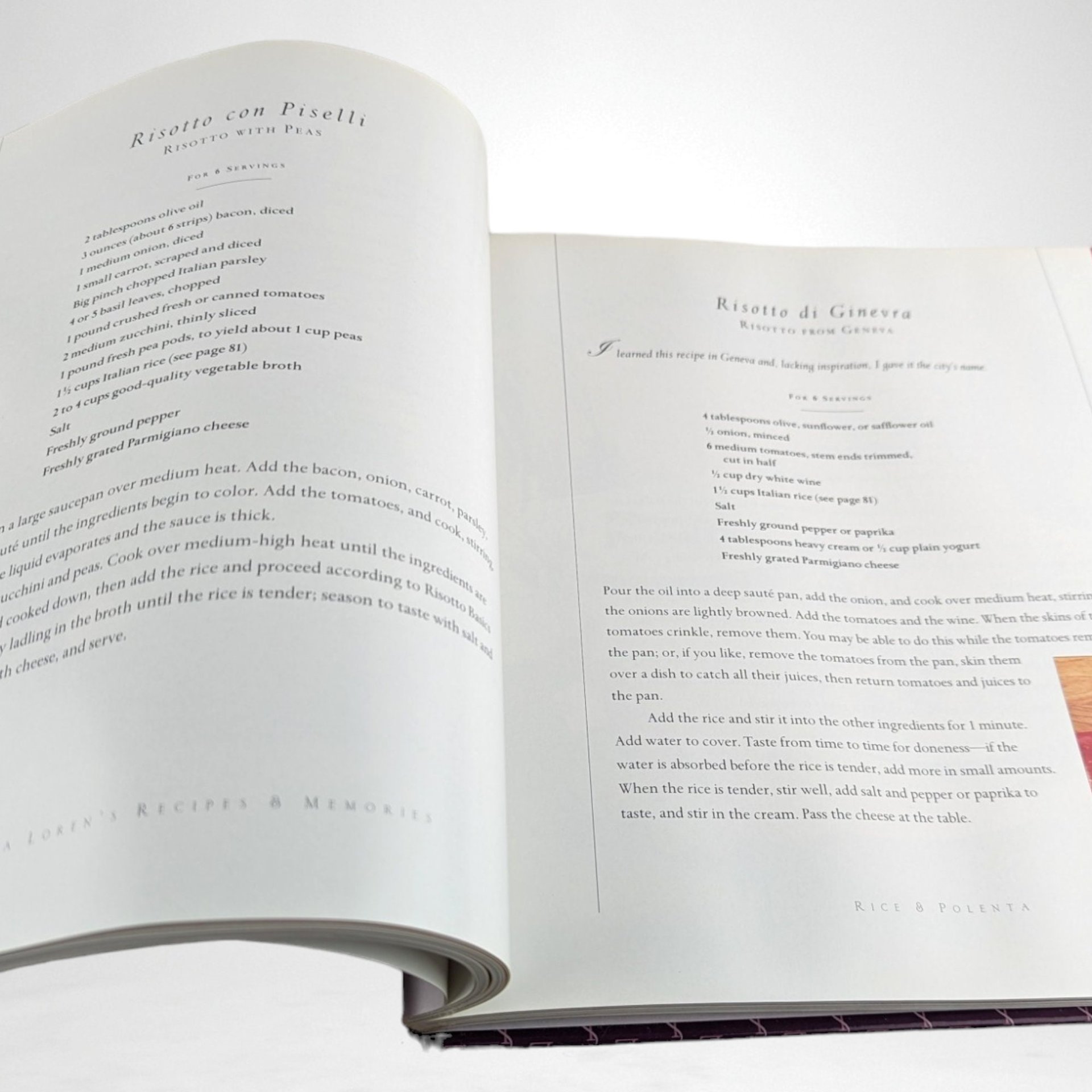 1998 Sophia Loren's Recipes and Memories Hardcover Book