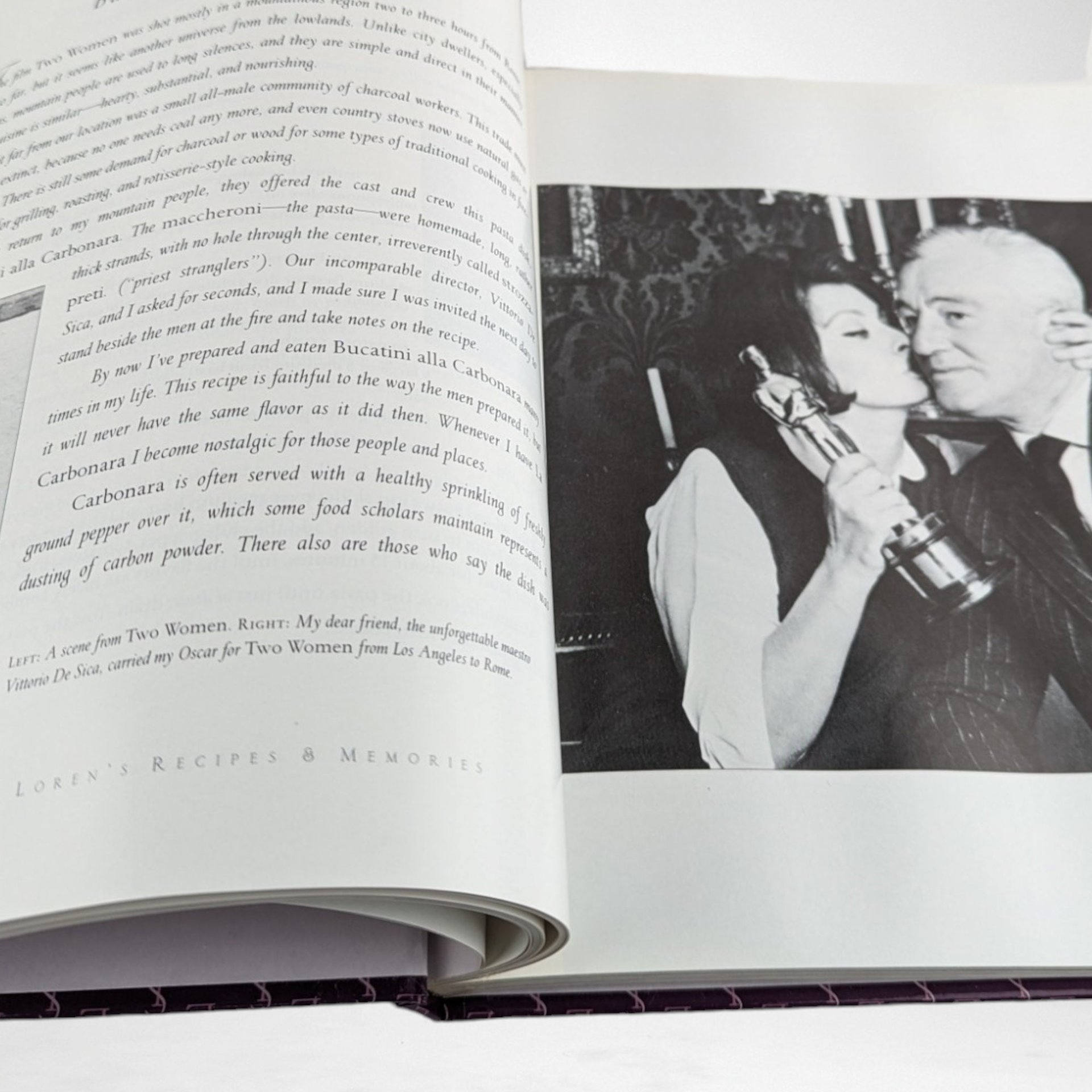 1998 Sophia Loren's Recipes and Memories Hardcover Book