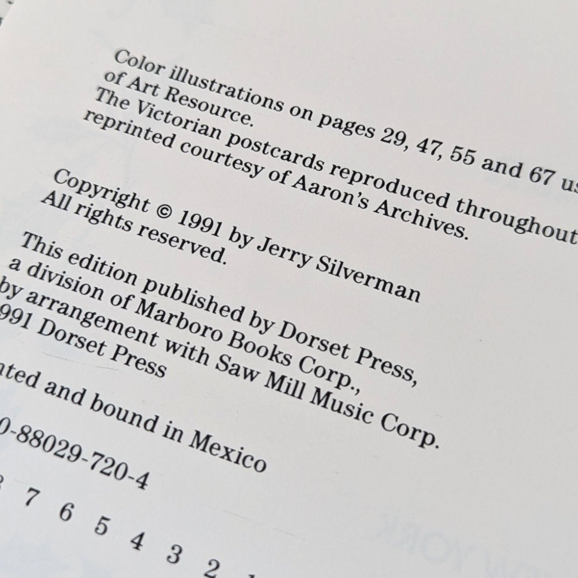 1991 A Treasury of Christmas Carols Music Book, Jerry Silverman