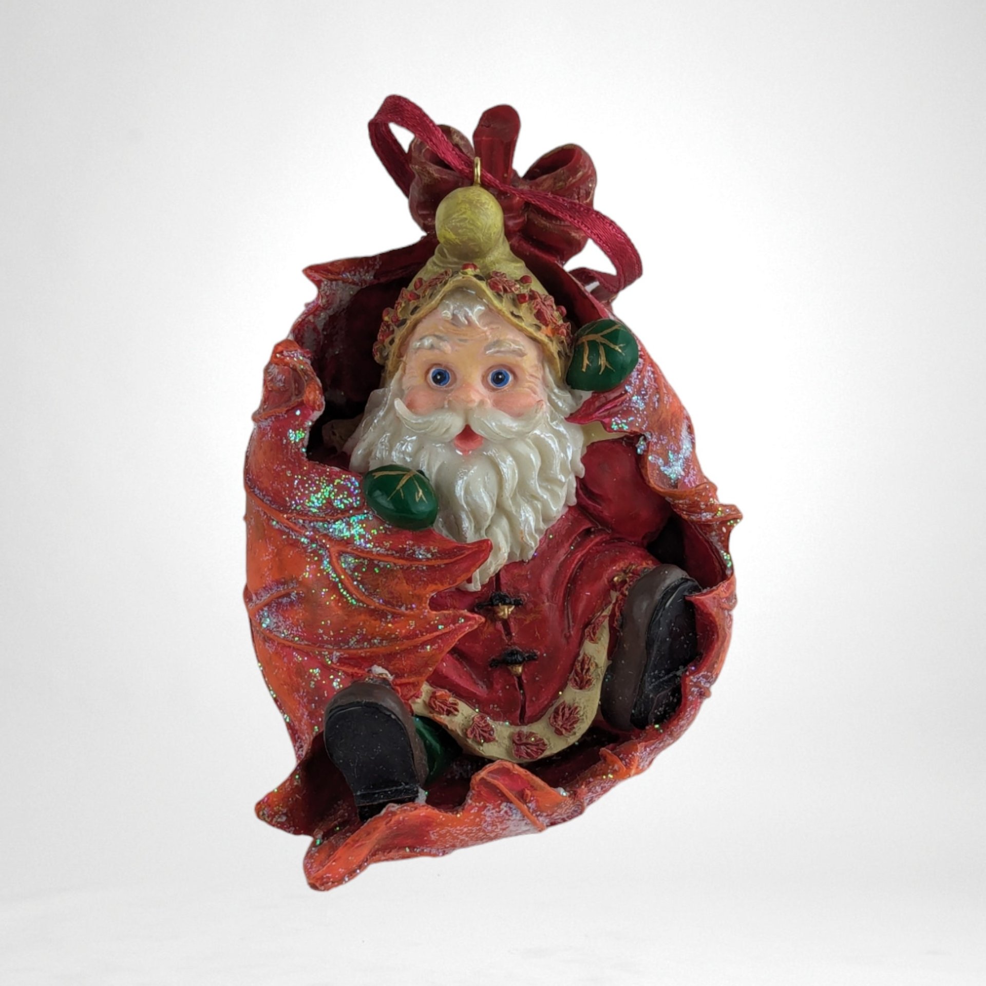 Christopher Radko Floating Leaf Santa Ornament, Woodland Winds