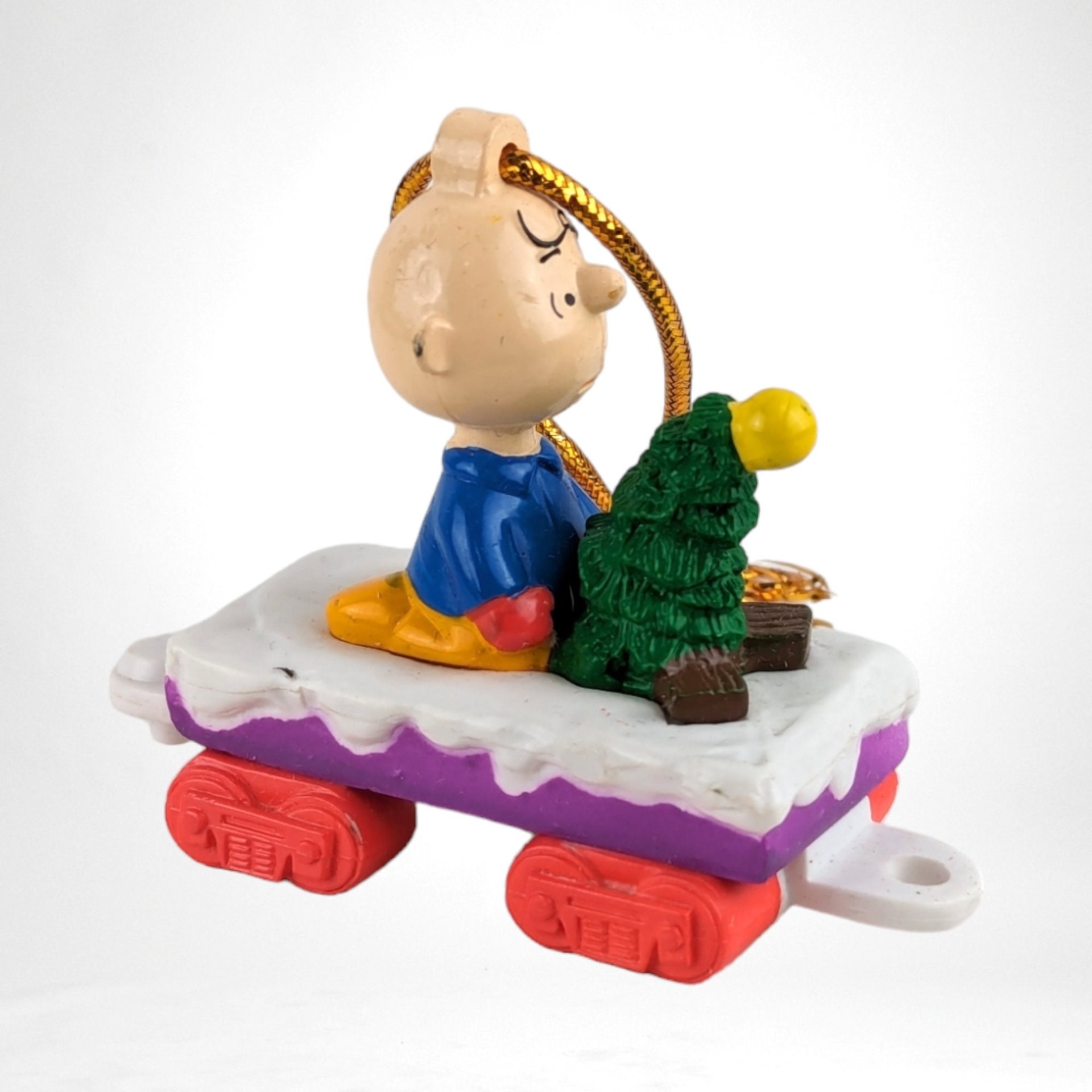 Vintage Peanuts Charlie Brown Train Ornament Piece