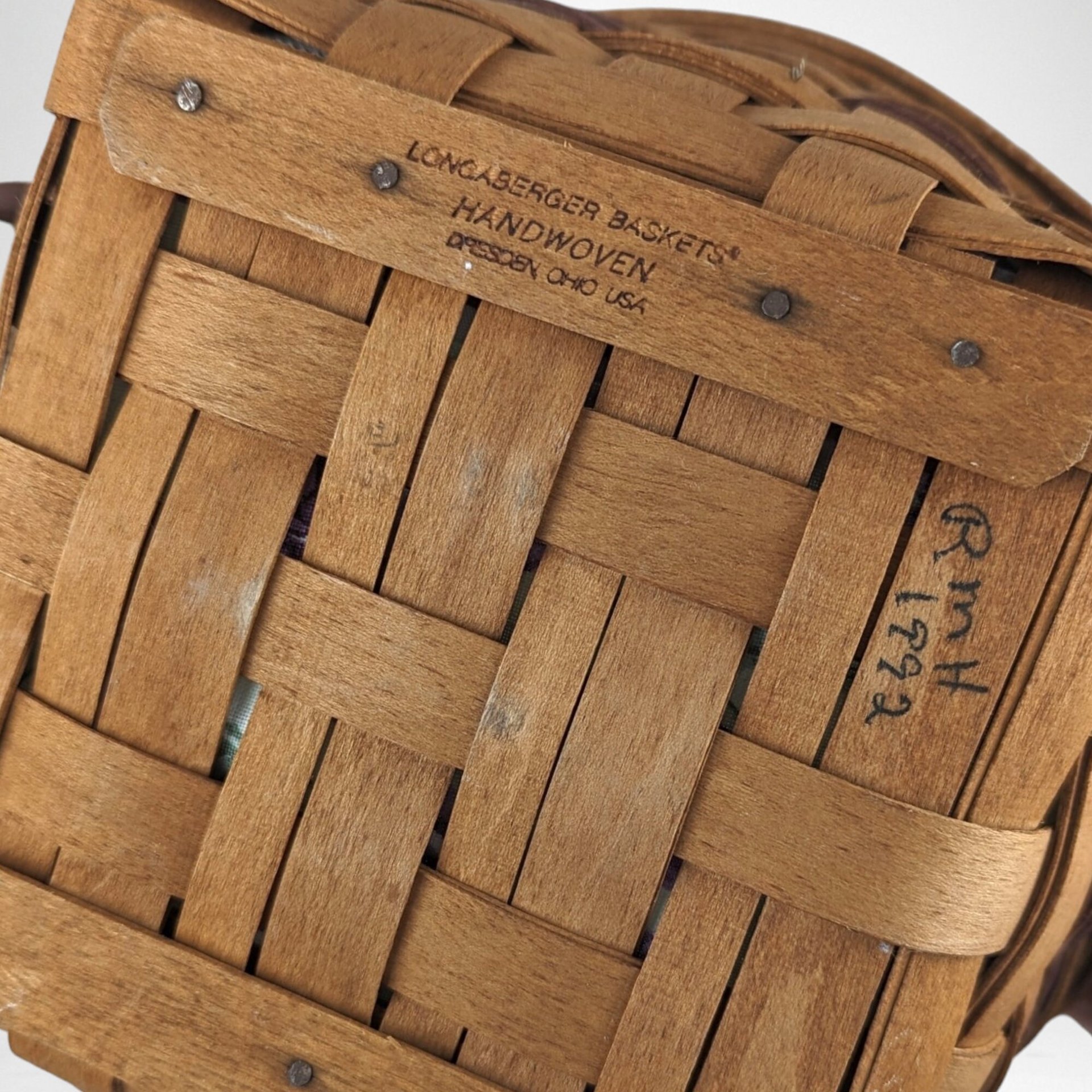 1992 Longeberger Pansy Basket with Liner and Protector