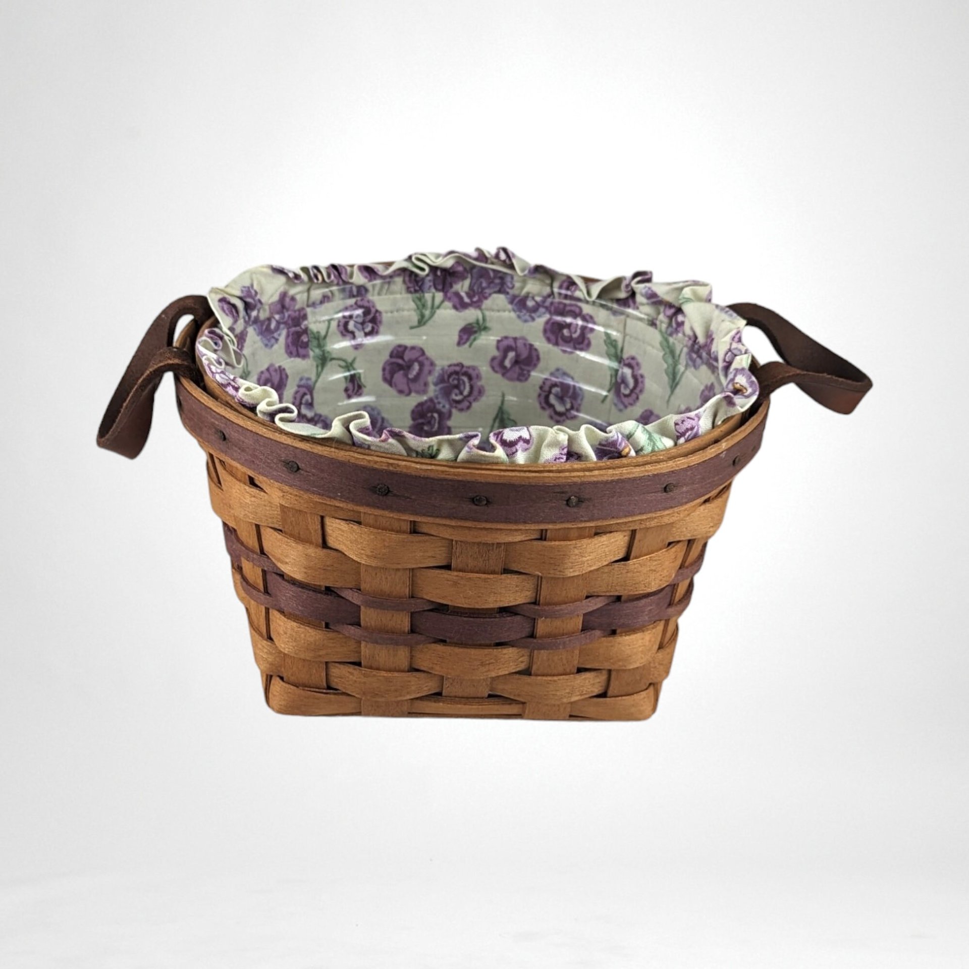 1992 Longeberger Pansy Basket with Liner and Protector