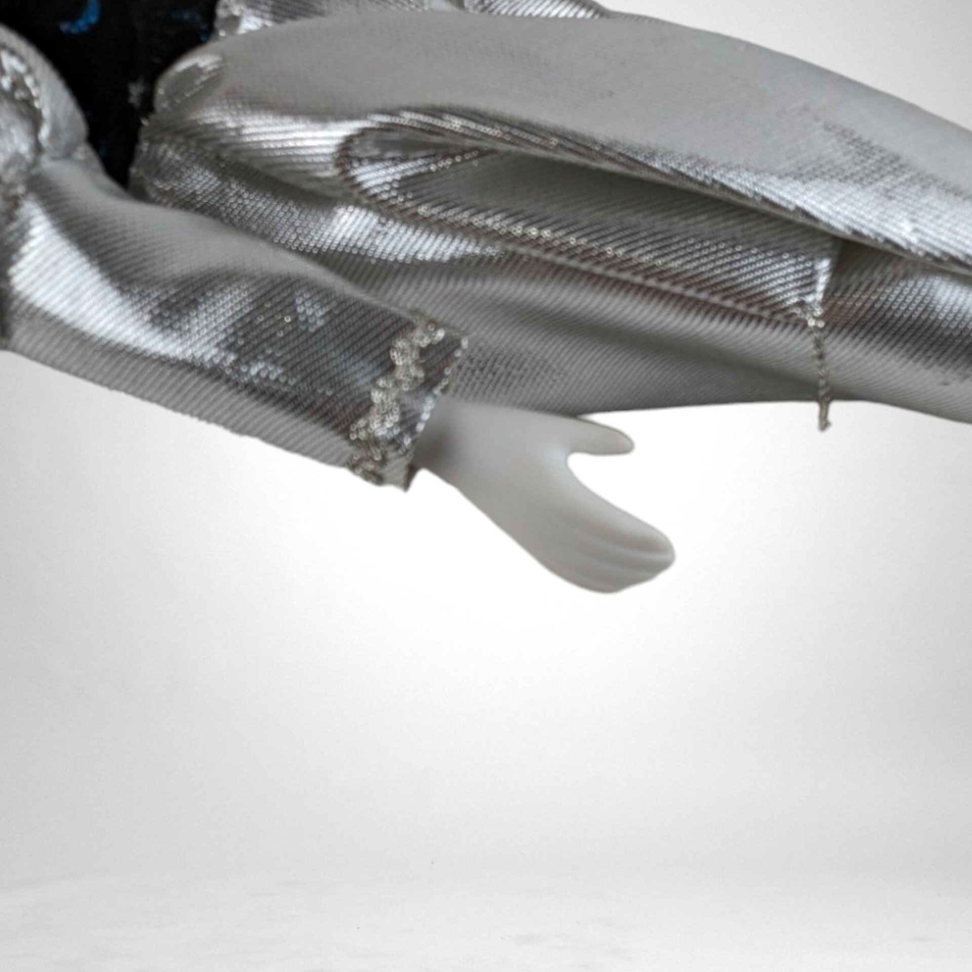 Vintage Silver and Black 17" Harlequin Pierrot Jester Doll