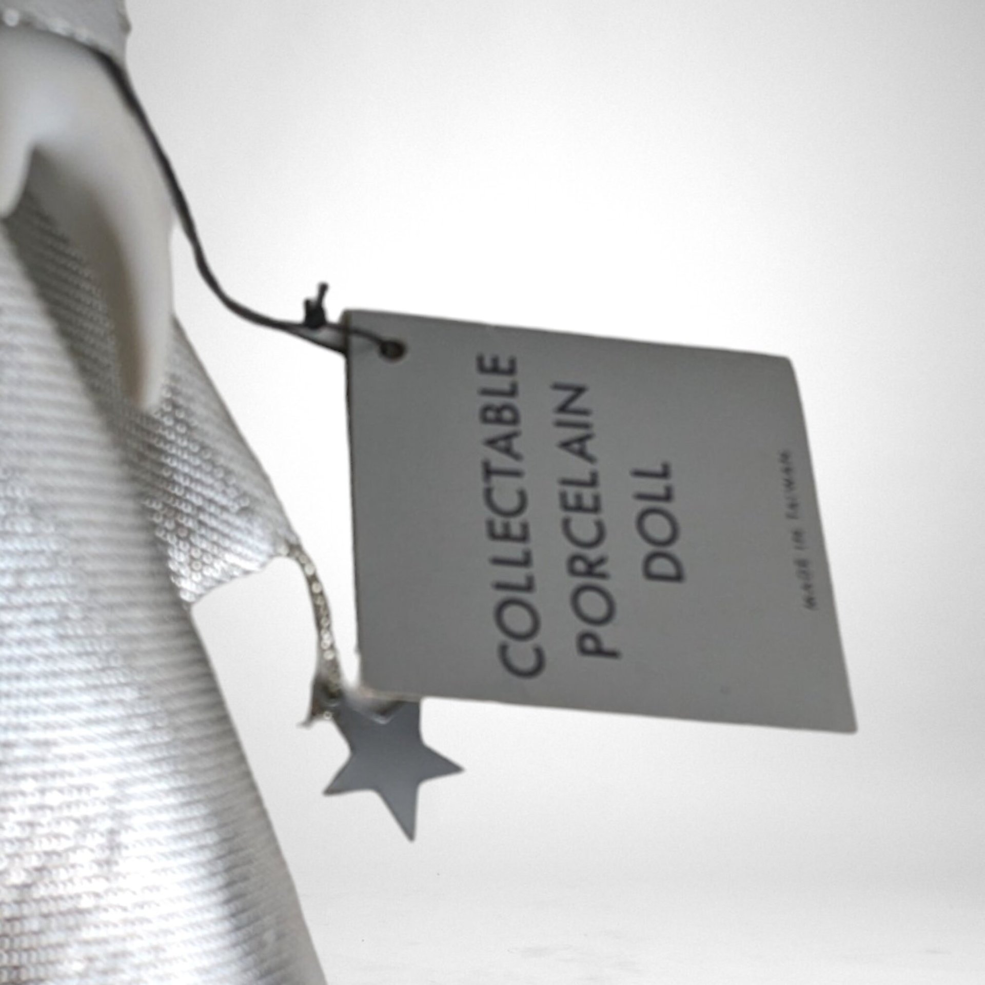 Vintage Silver and Black 17" Harlequin Pierrot Jester Doll