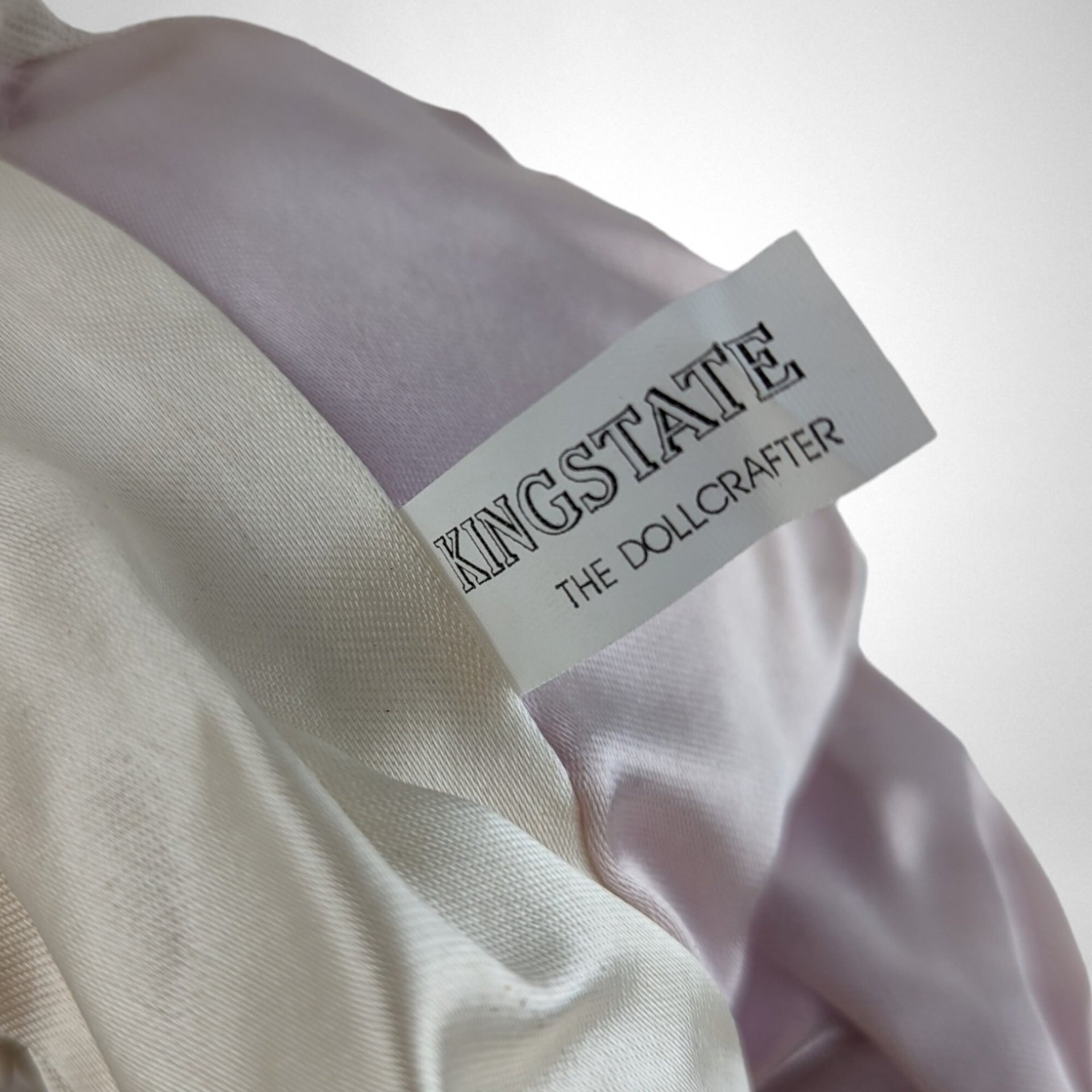 Vintage 8" Kingstate Porcelain Harlequin Clown Doll, Heart on Cheek