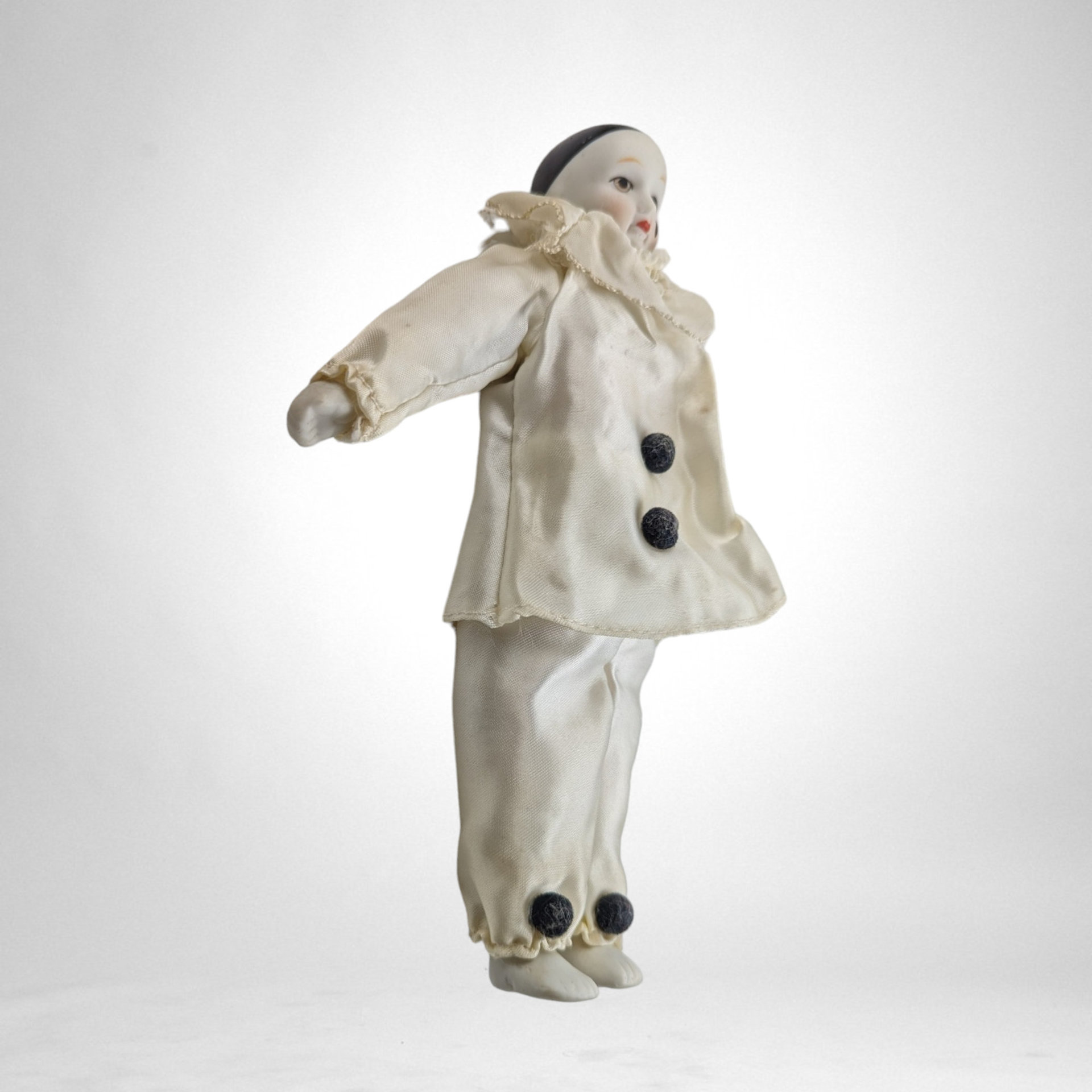Vintage Porcelain 8" Pierrot Clown Doll