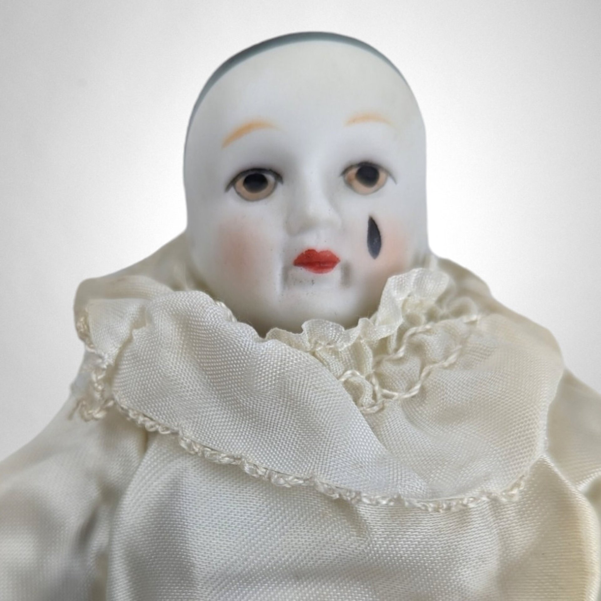 Vintage Porcelain 8" Pierrot Clown Doll