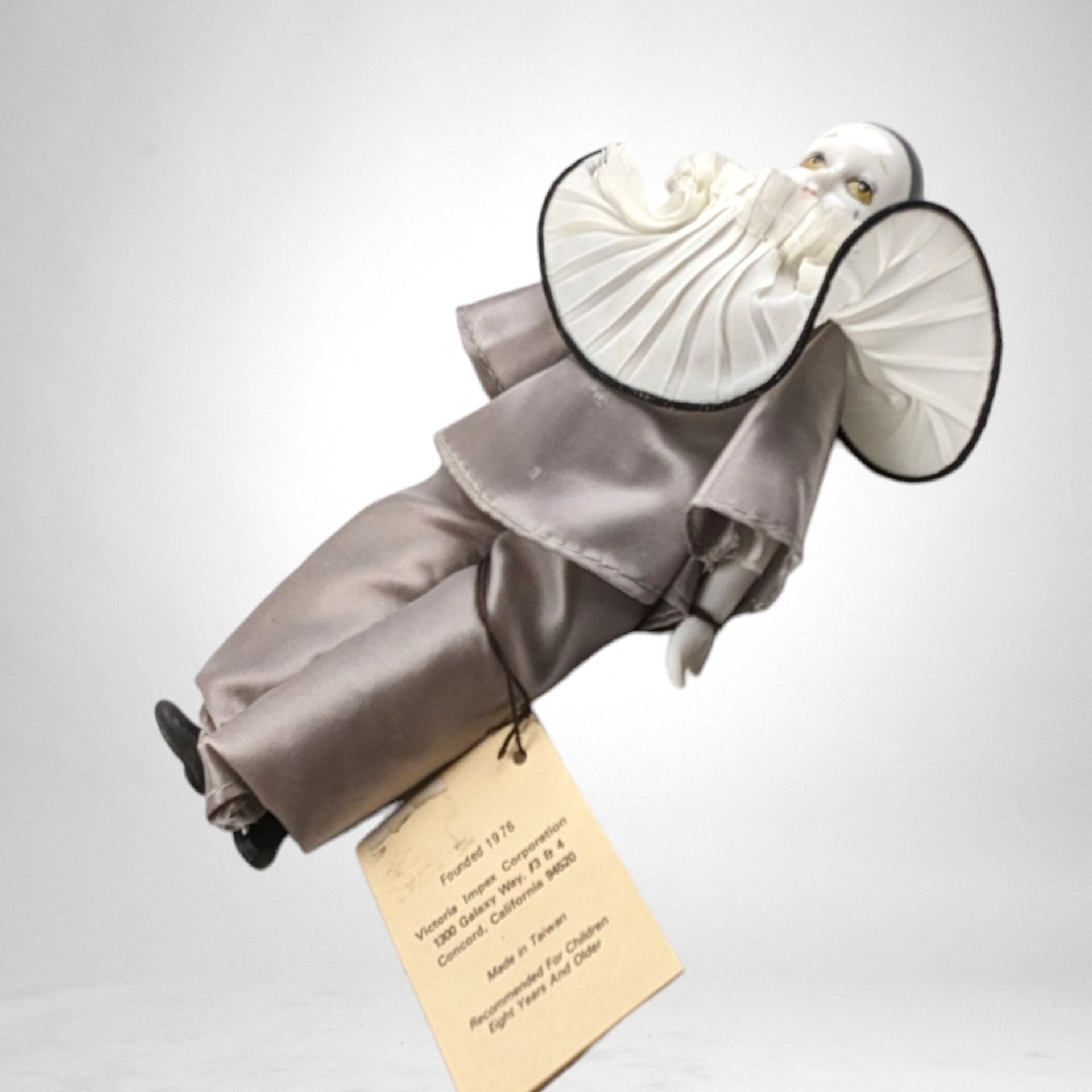 Vintage Victoria 7" Collectible Pierrot Clown Doll