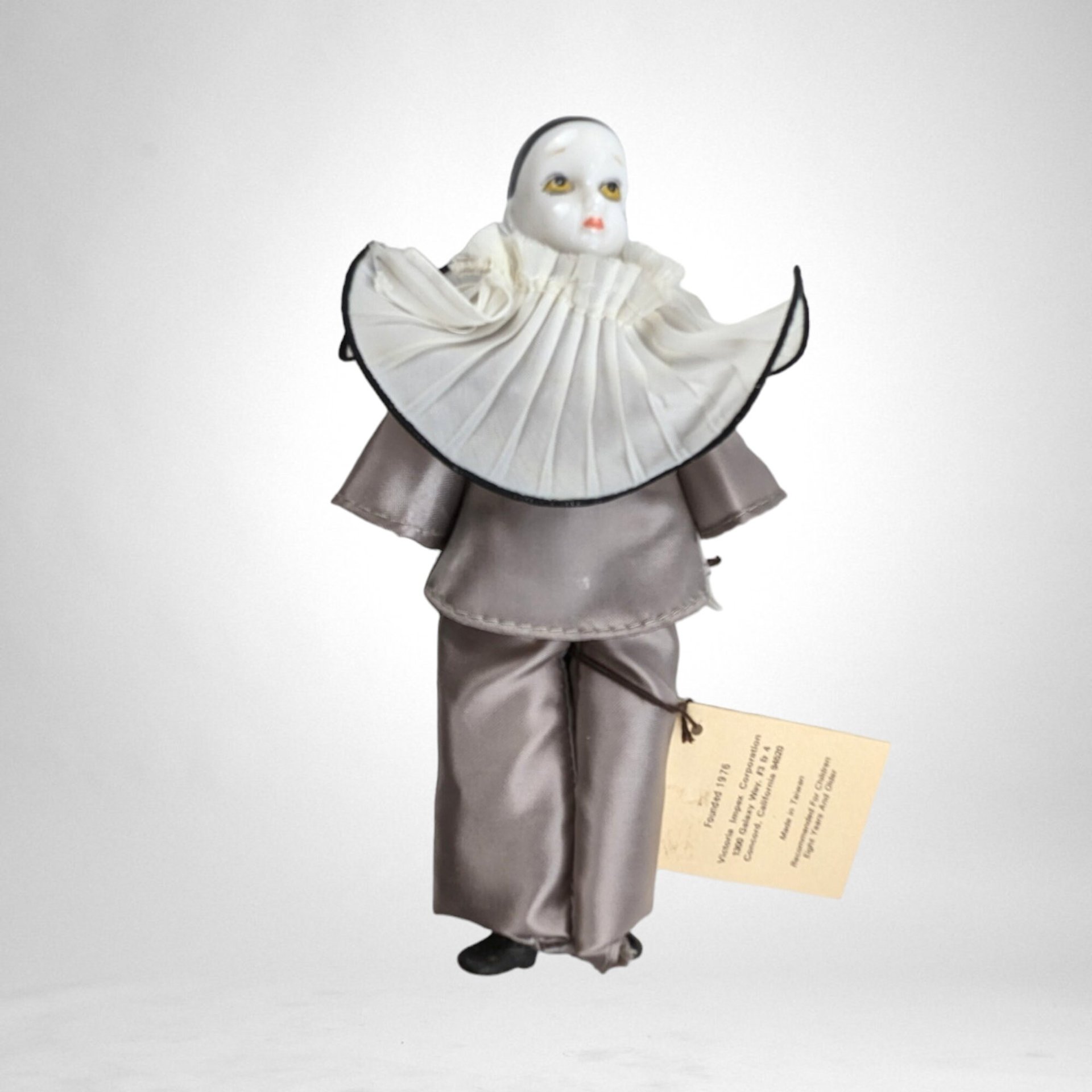 Vintage Victoria 7" Collectible Pierrot Clown Doll
