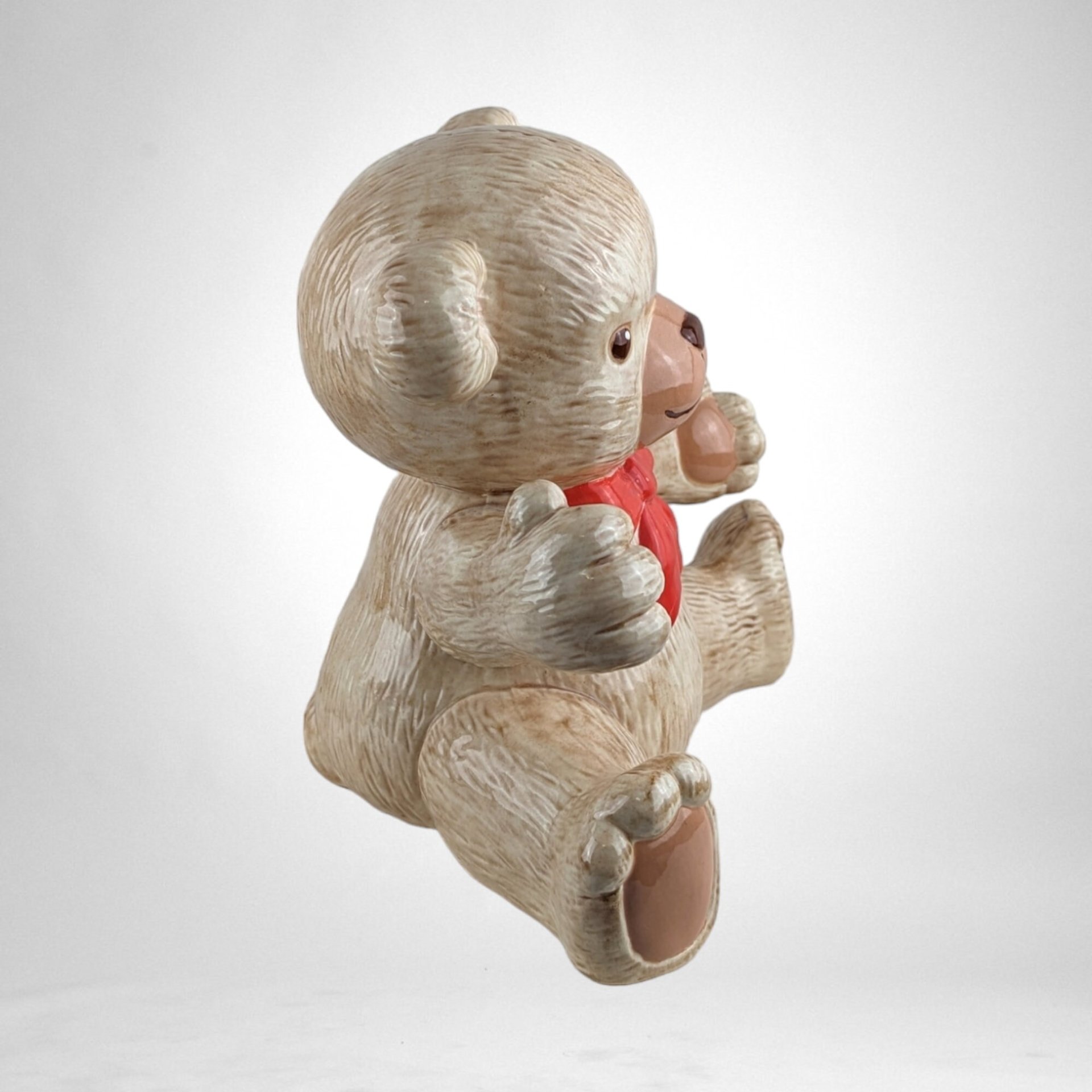 1987 Handmade Ceramic Teddy Bear Bank