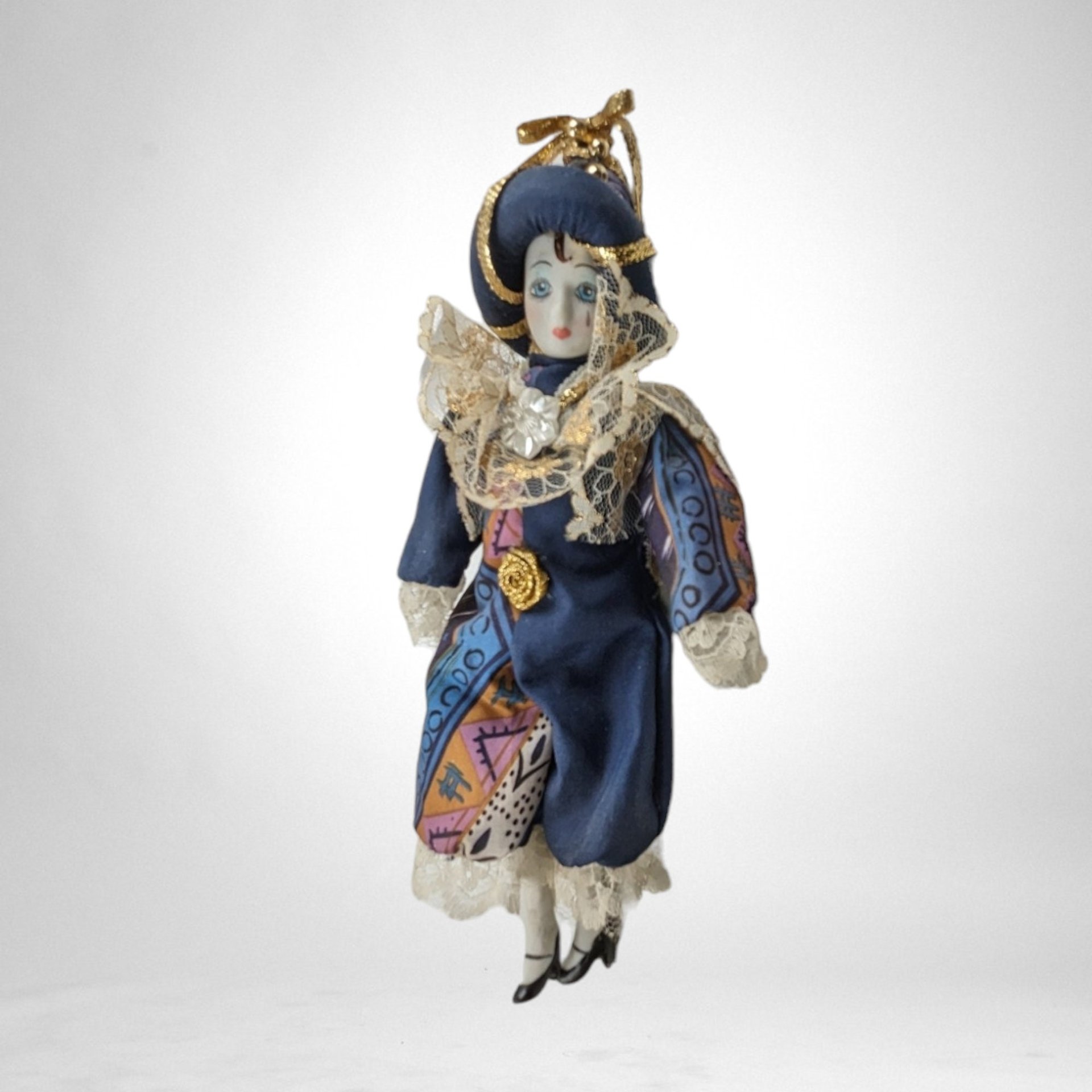 Vintage 9" Pierrot Clown Doll
