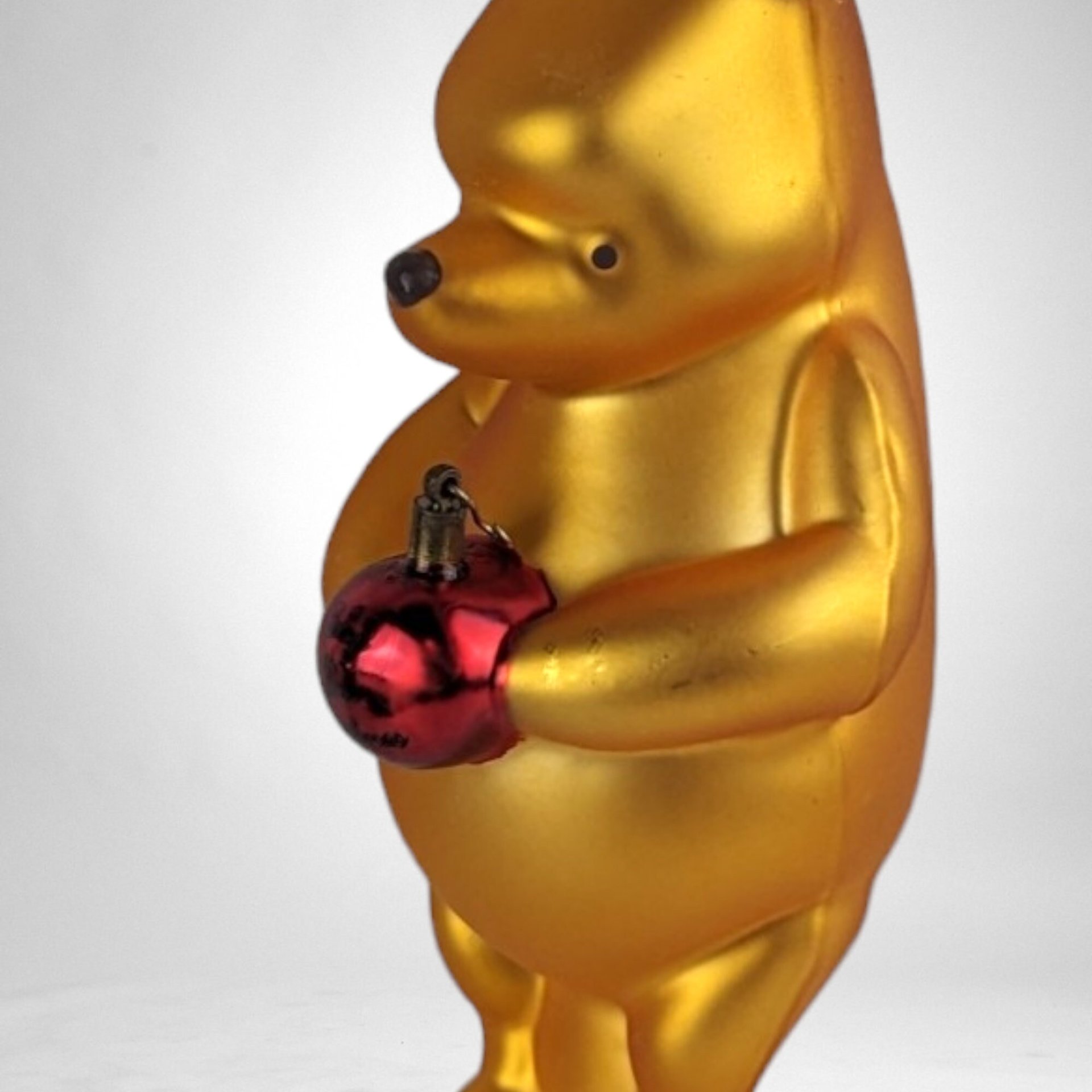 Vintage Classic Pooh Baby's First Christmas Blown Glass Ornament