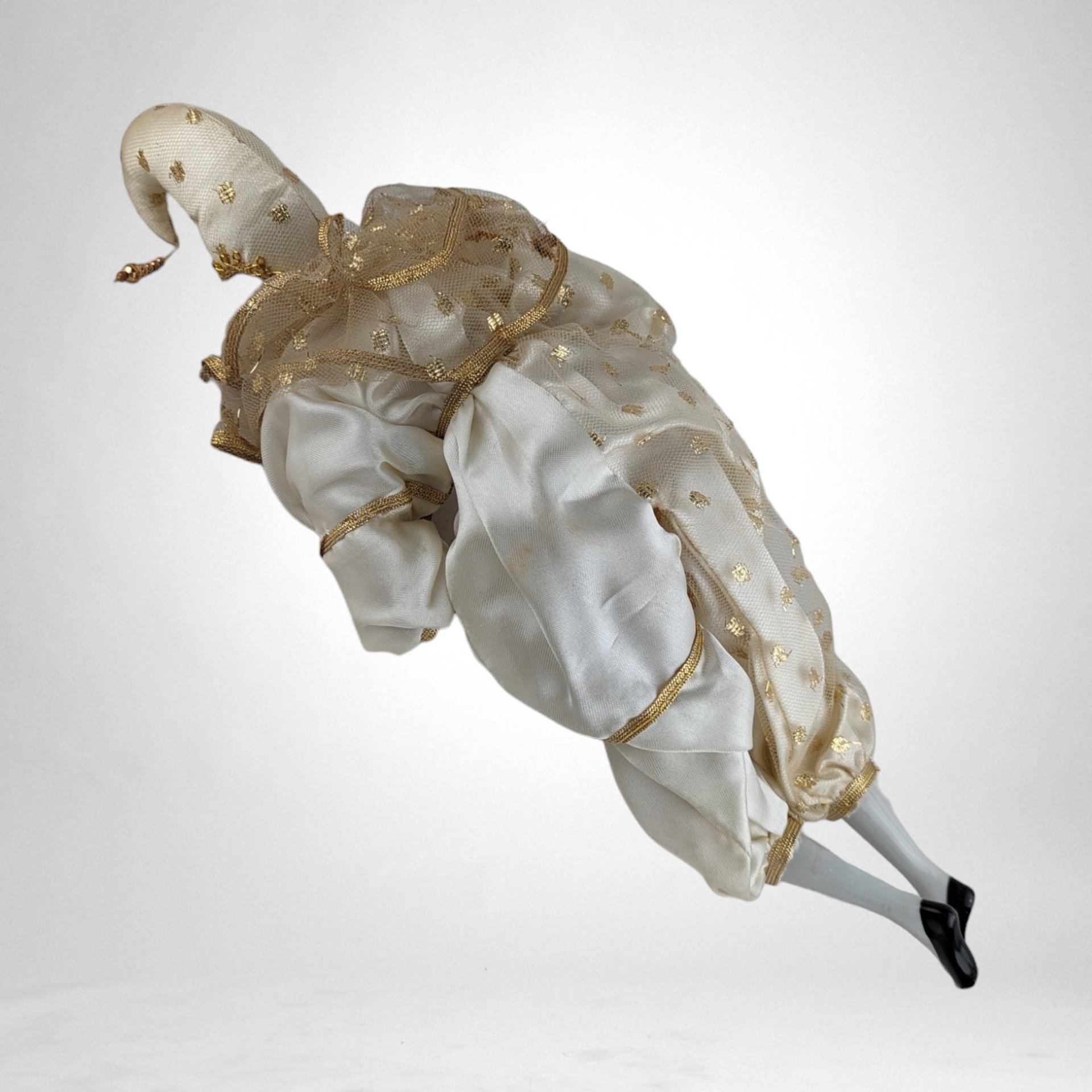 Vintage Harlequin 14" Doll In Gold