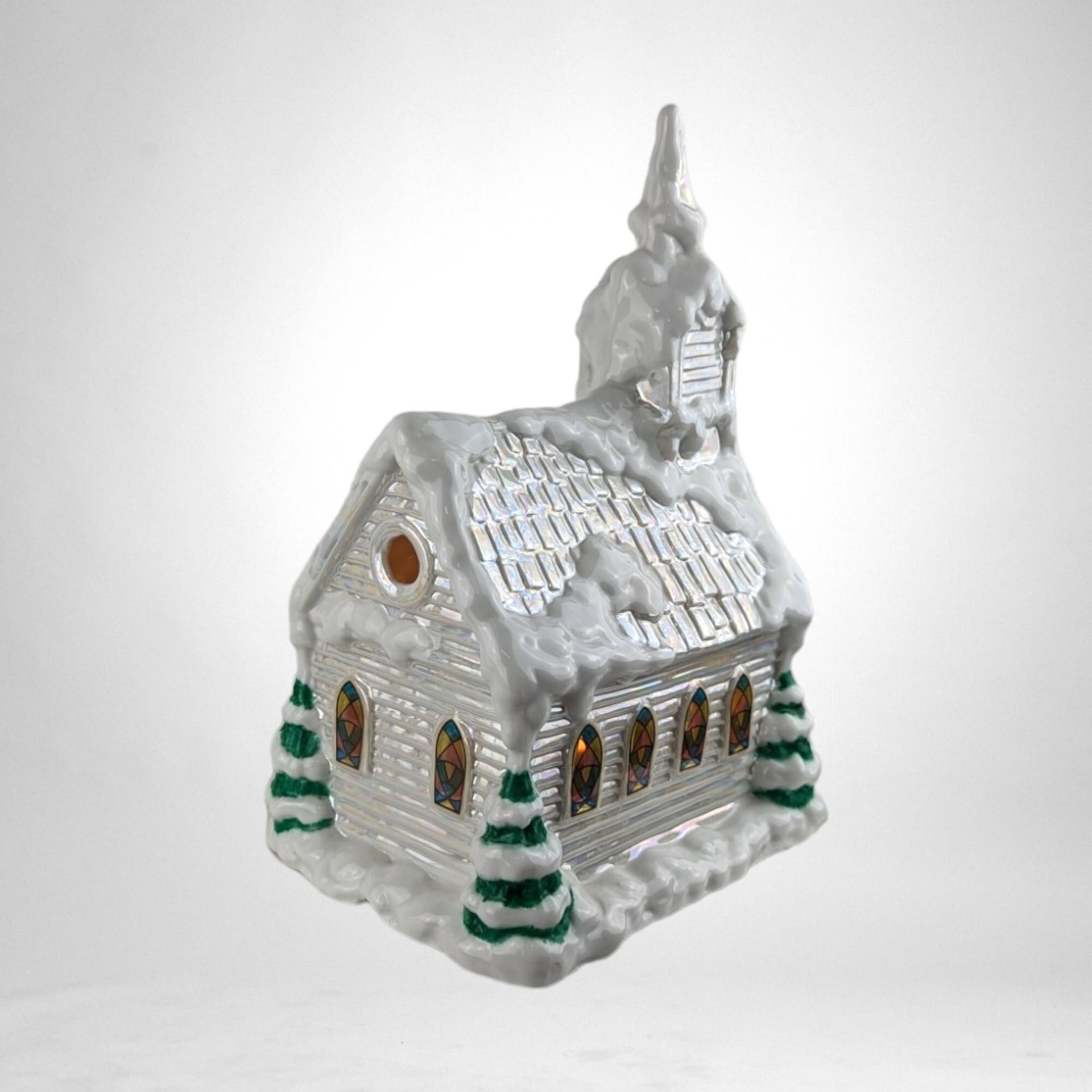 Vintage Lighted Procelain The Old Town Village Church