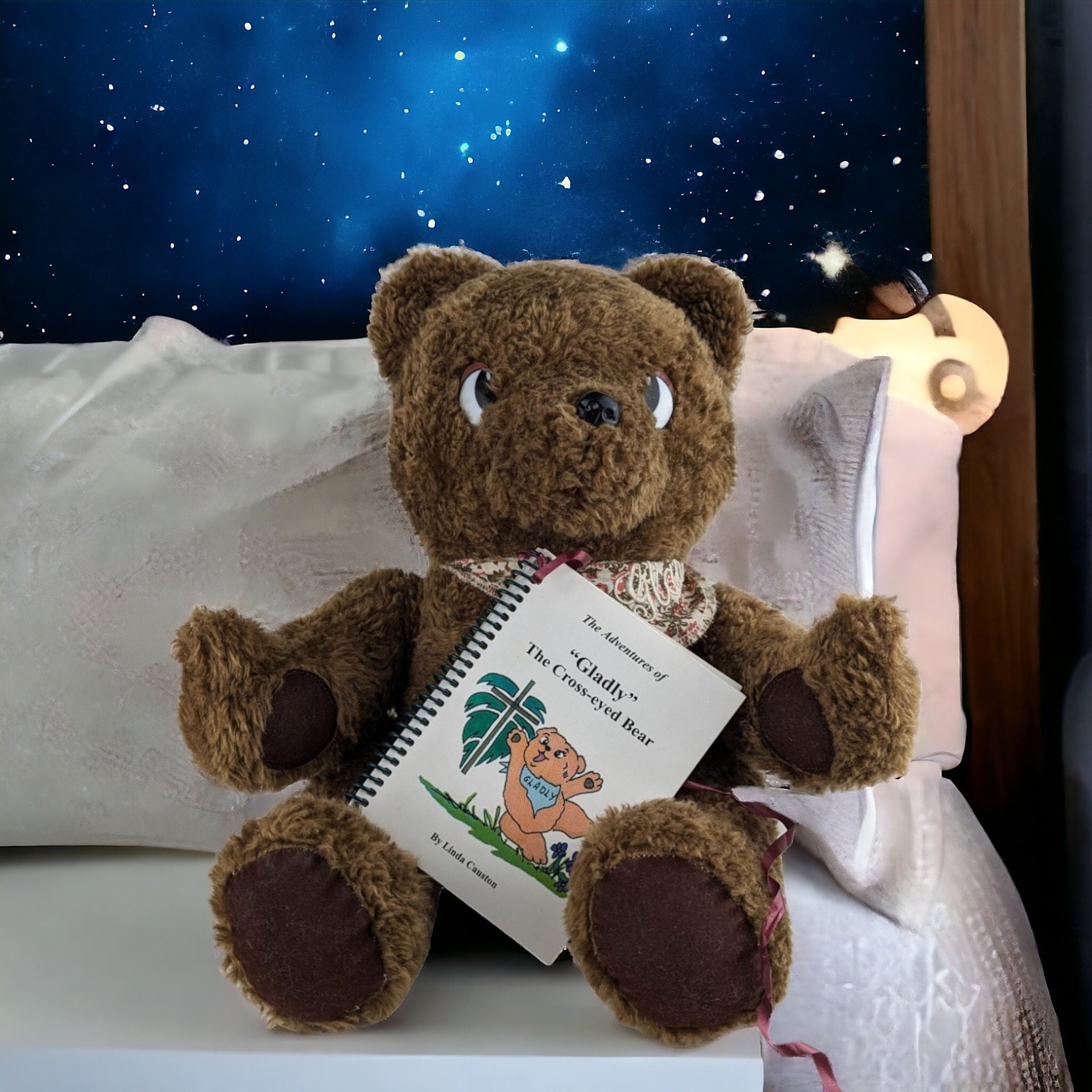 1999 Gladly The Cross Eyed Bear Teddy Bear with Book