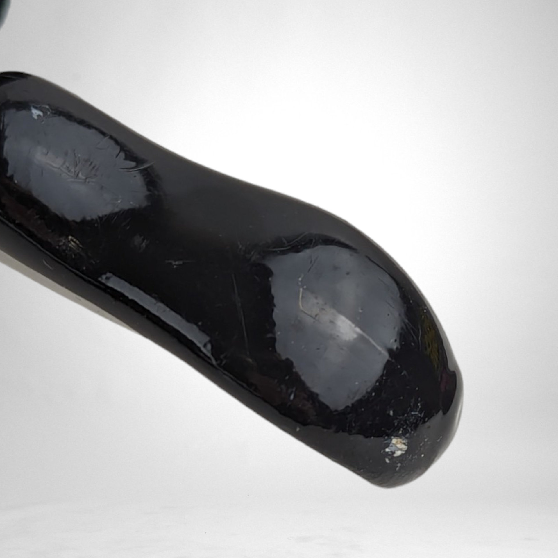 Vintage 14" Porcelain Harlequin Clown Doll, Black Clothes with Stars